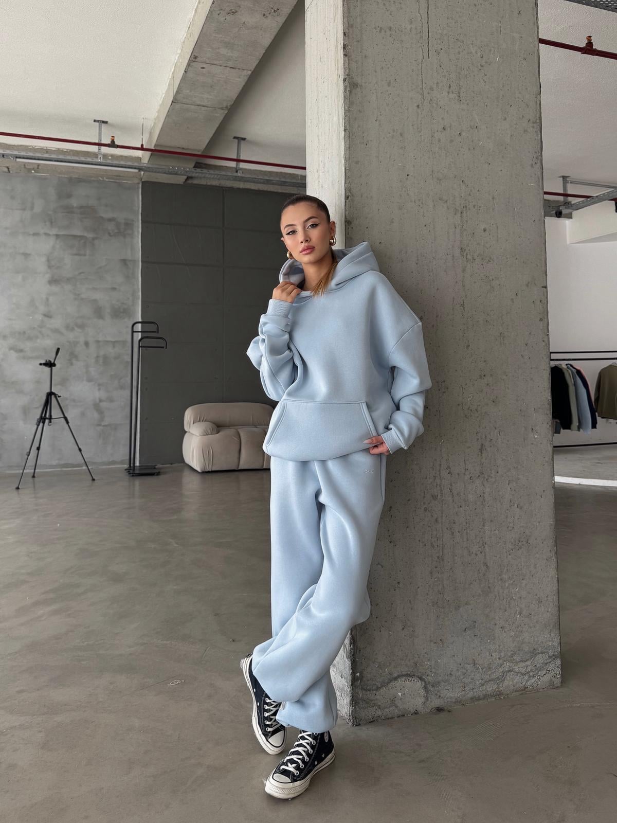 OW Bebe Mavi Oversize Yüksek Bel Jogger