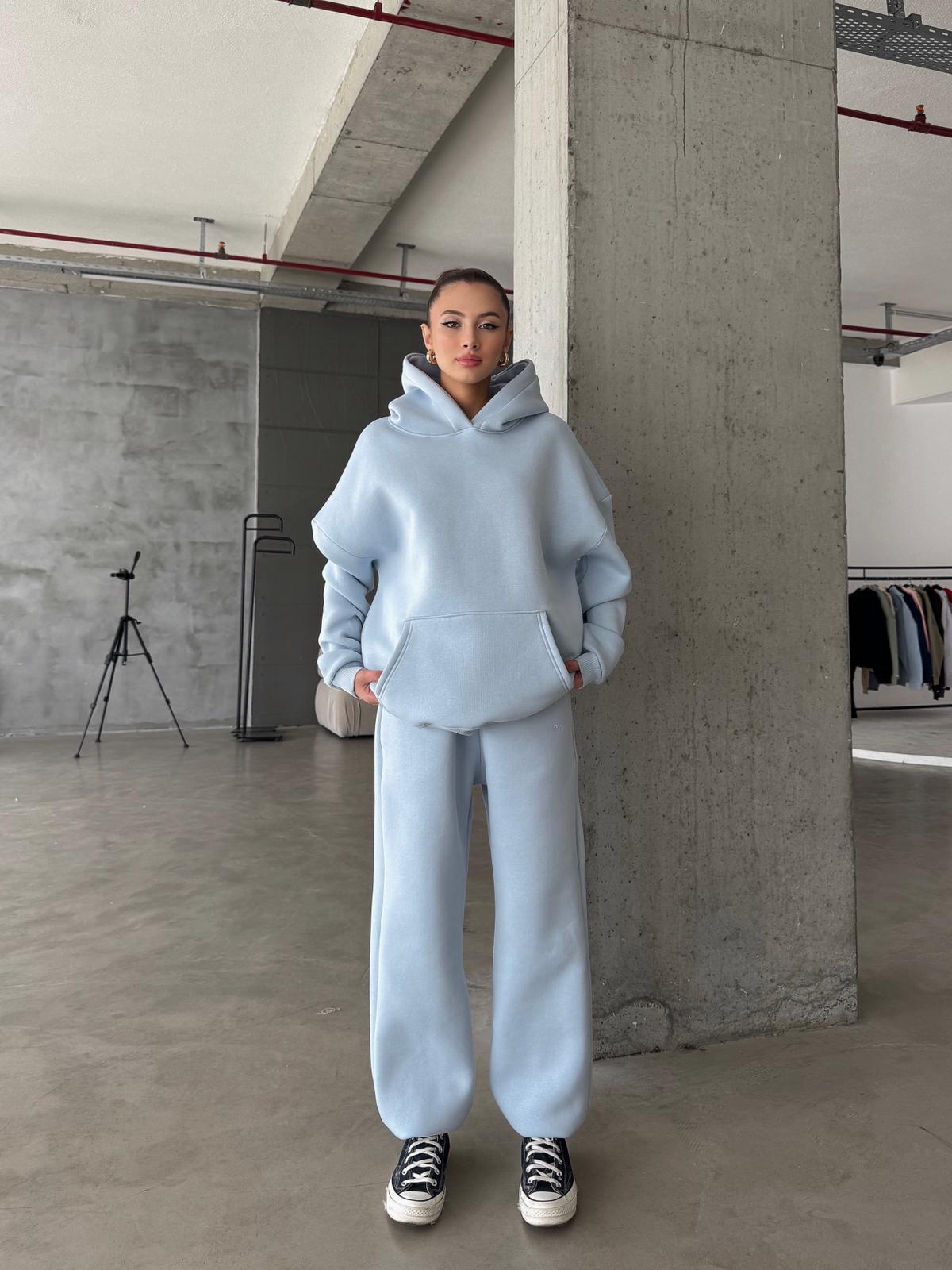 OW Bebe Mavi Oversize Yüksek Bel Jogger