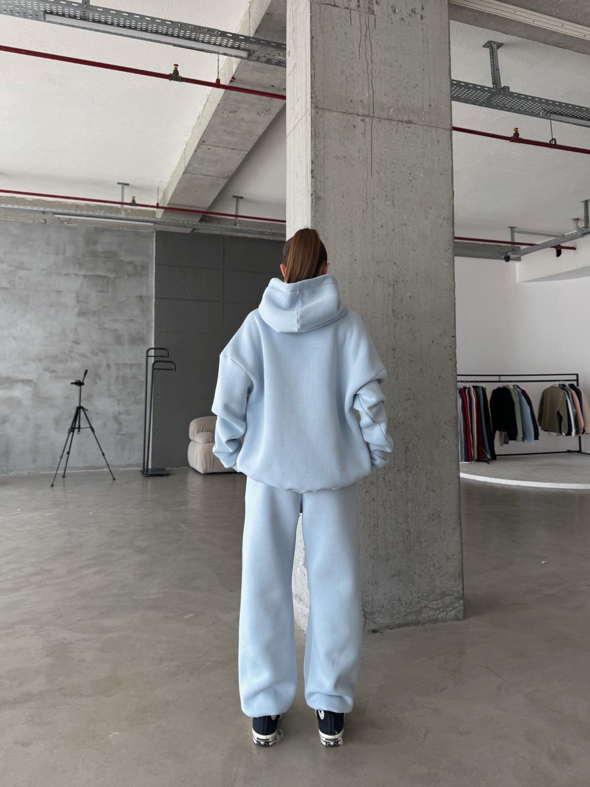 OW Bebe Mavi Oversize Yüksek Bel Jogger