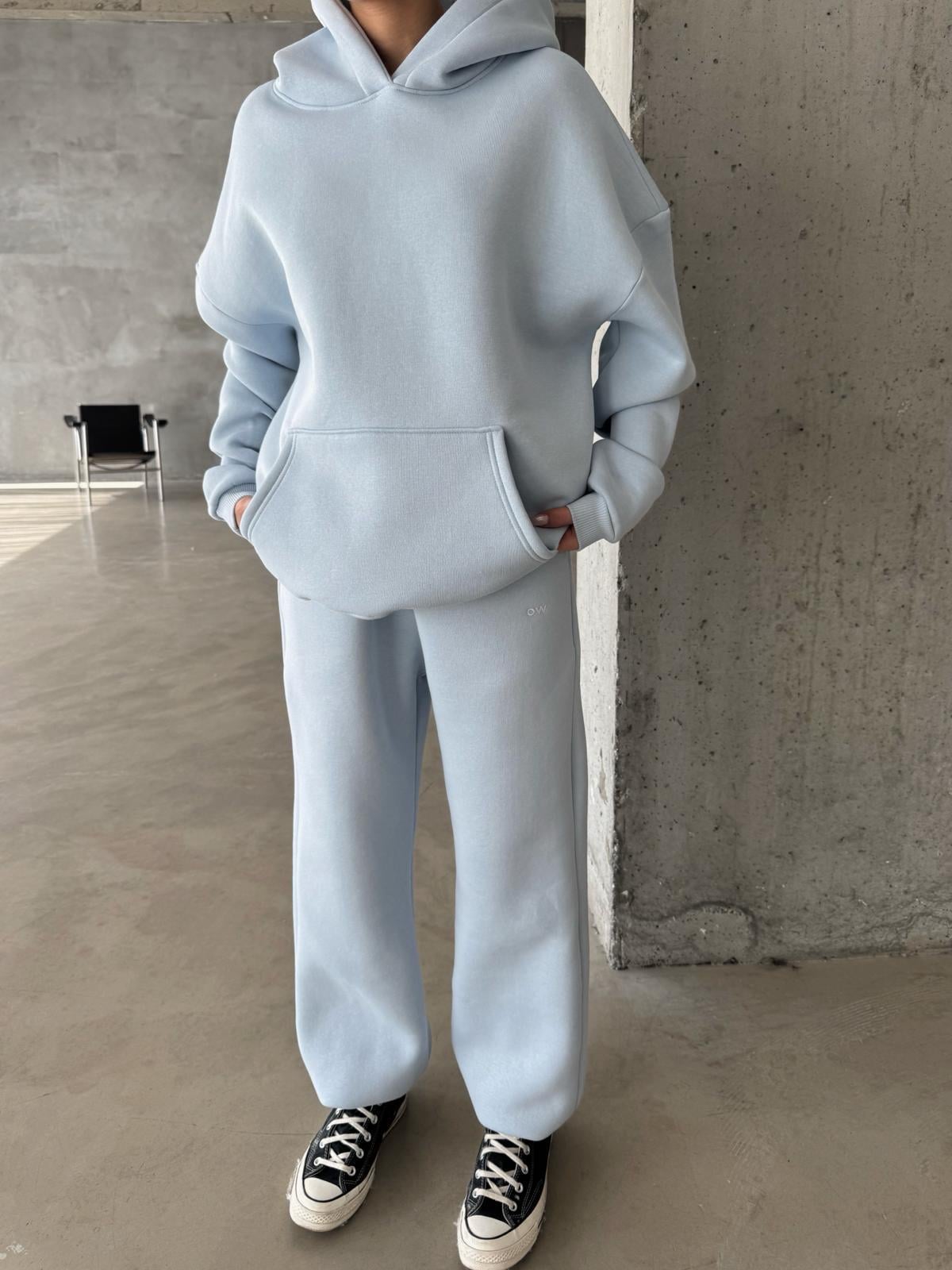 OW Bebe Mavi Oversize Yüksek Bel Jogger