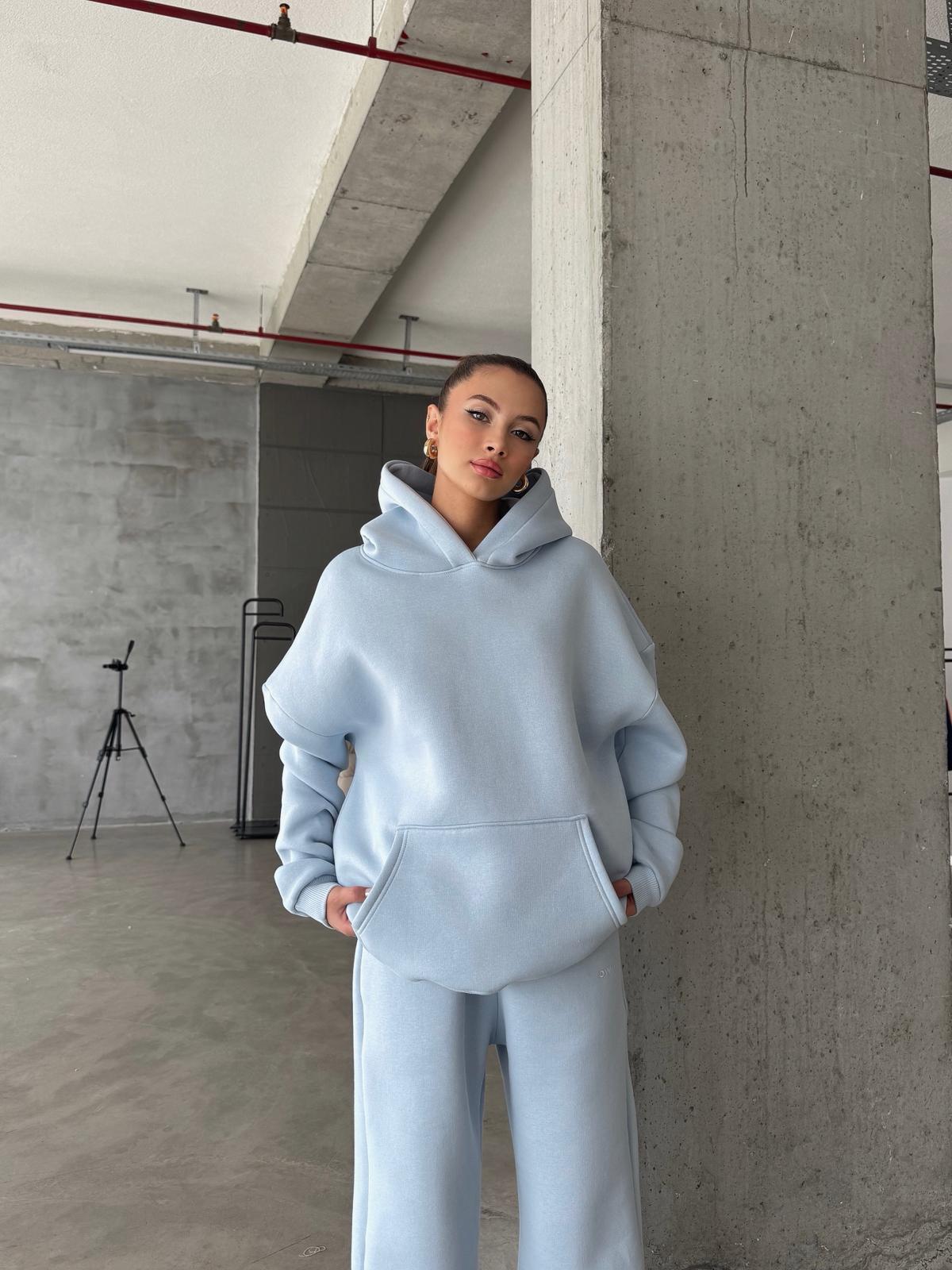 OW Bebe Mavi Oversize Yüksek Bel Jogger