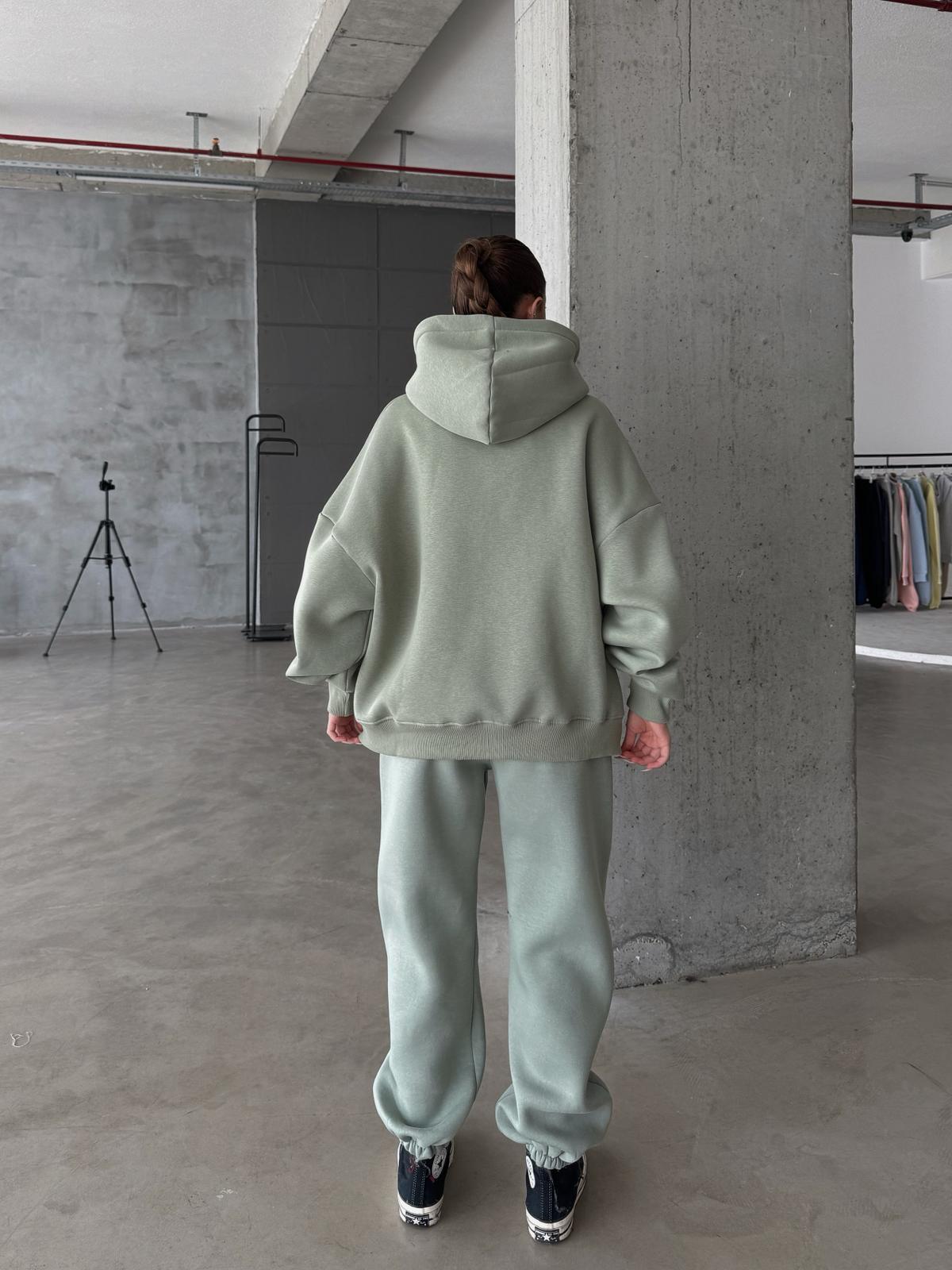 OW Fermuarlı Oversize Mint Eşofman Takımı