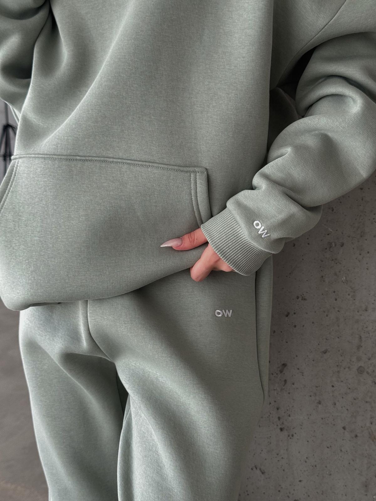 OW Kapüşonlu Oversize Mint Hoodie