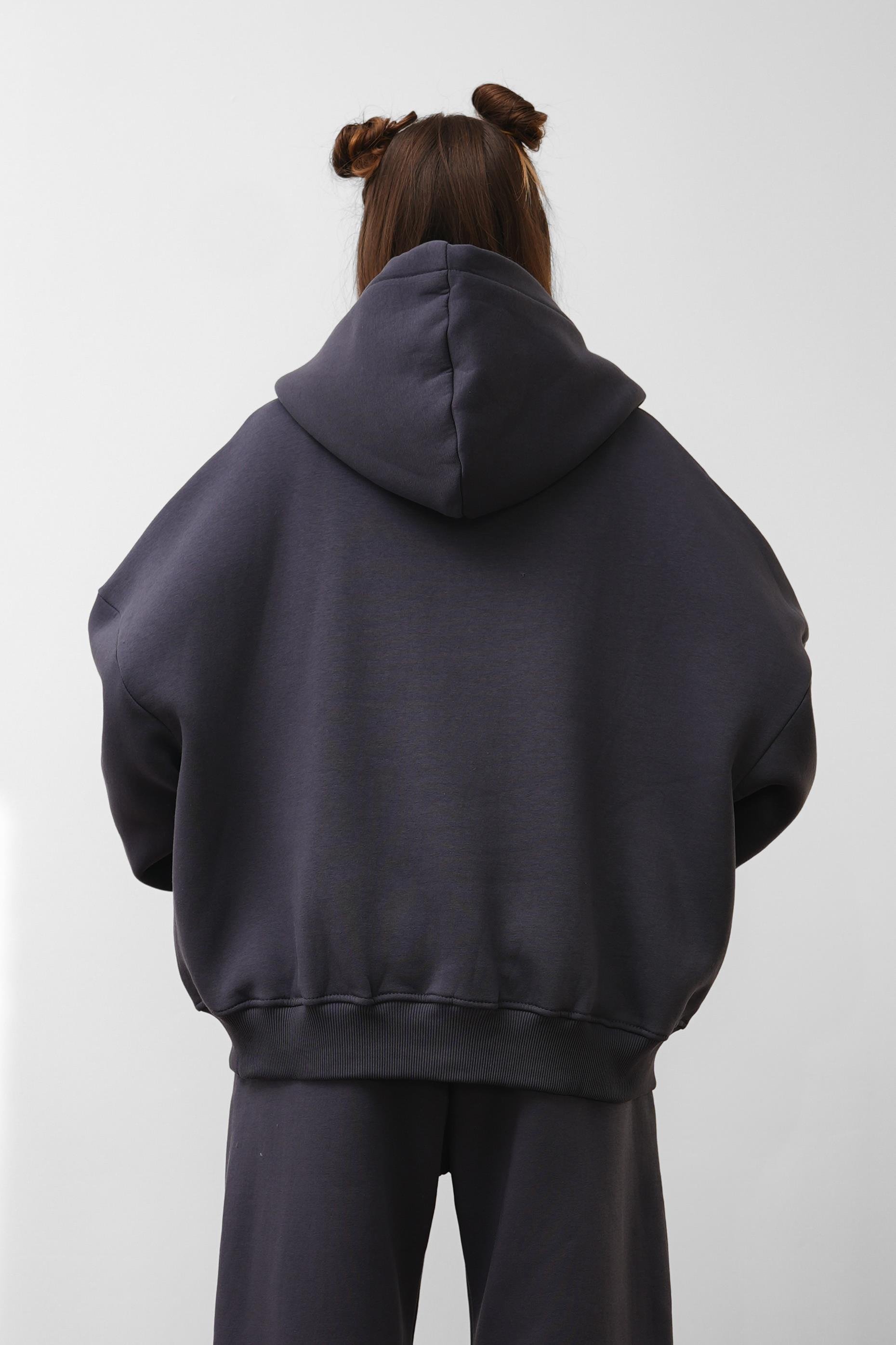 OW Oversize 3'lü Set Antrasit Paça Lastik+Düz Paça +Zip Takım