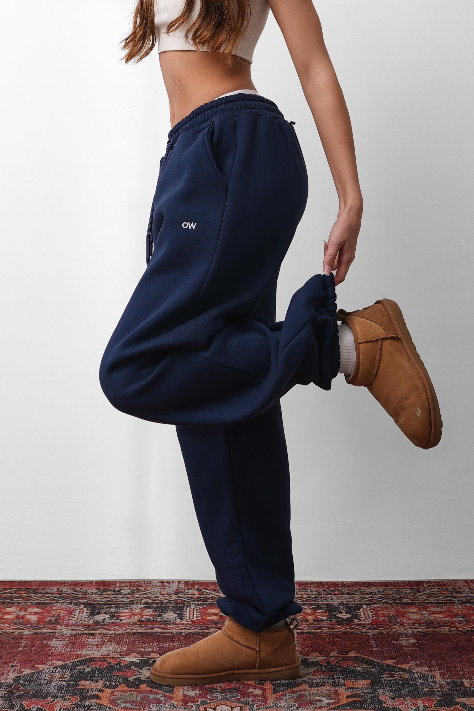 OW Oversize Lacivert Lastik Paça Tek Alt
