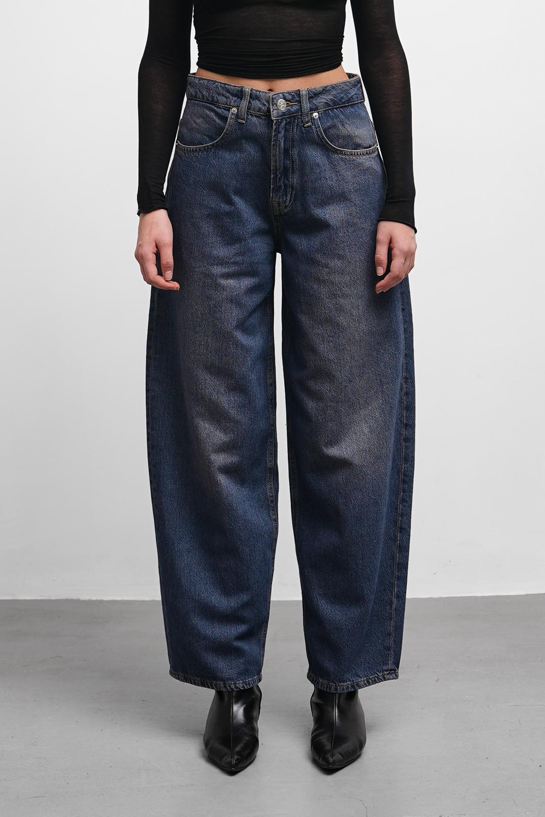 Raws Yüksek Bel Mavi Skater Jean