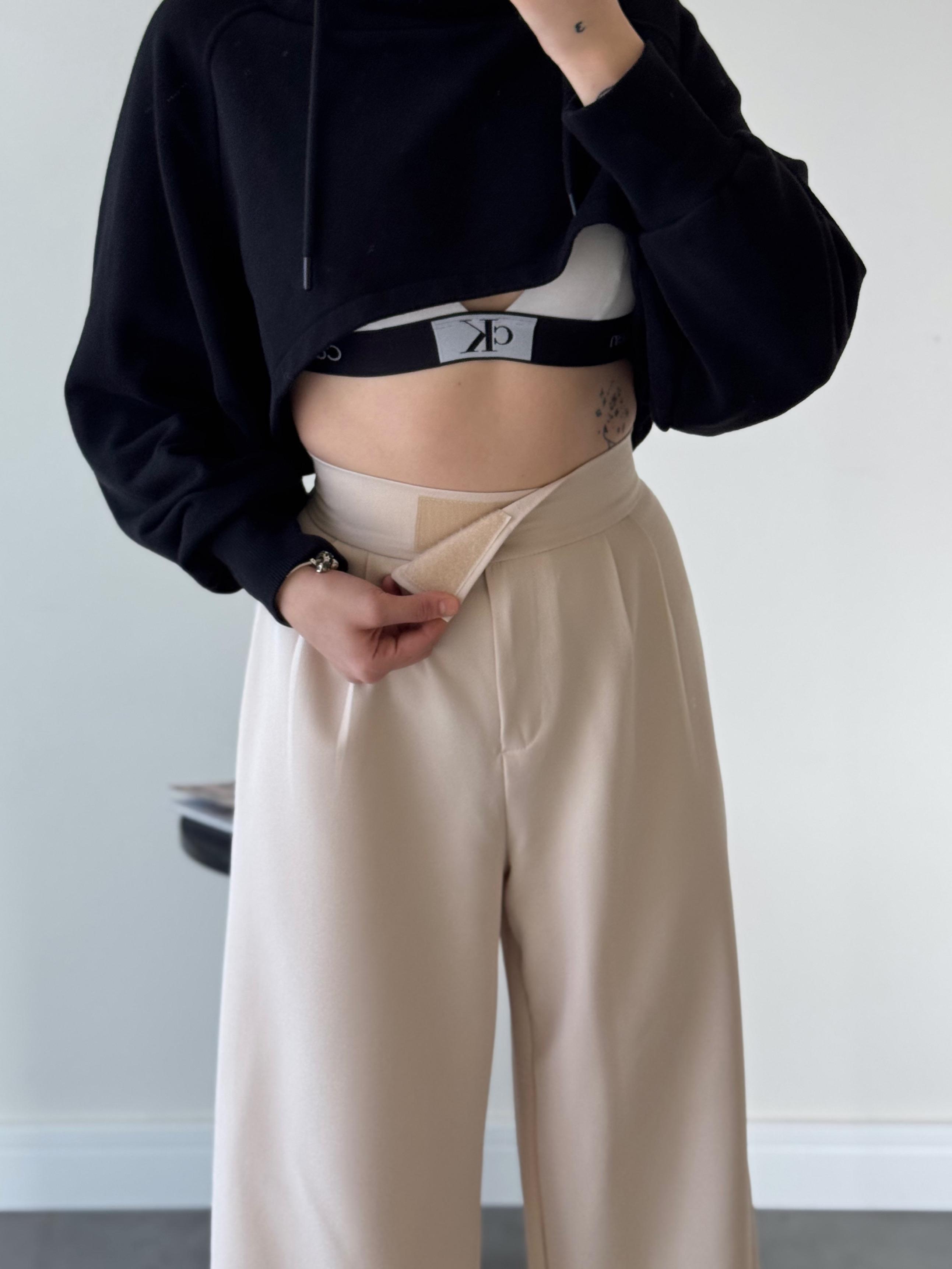 Redkit Cırt Kapamalı Bej Palazzo Pantolon