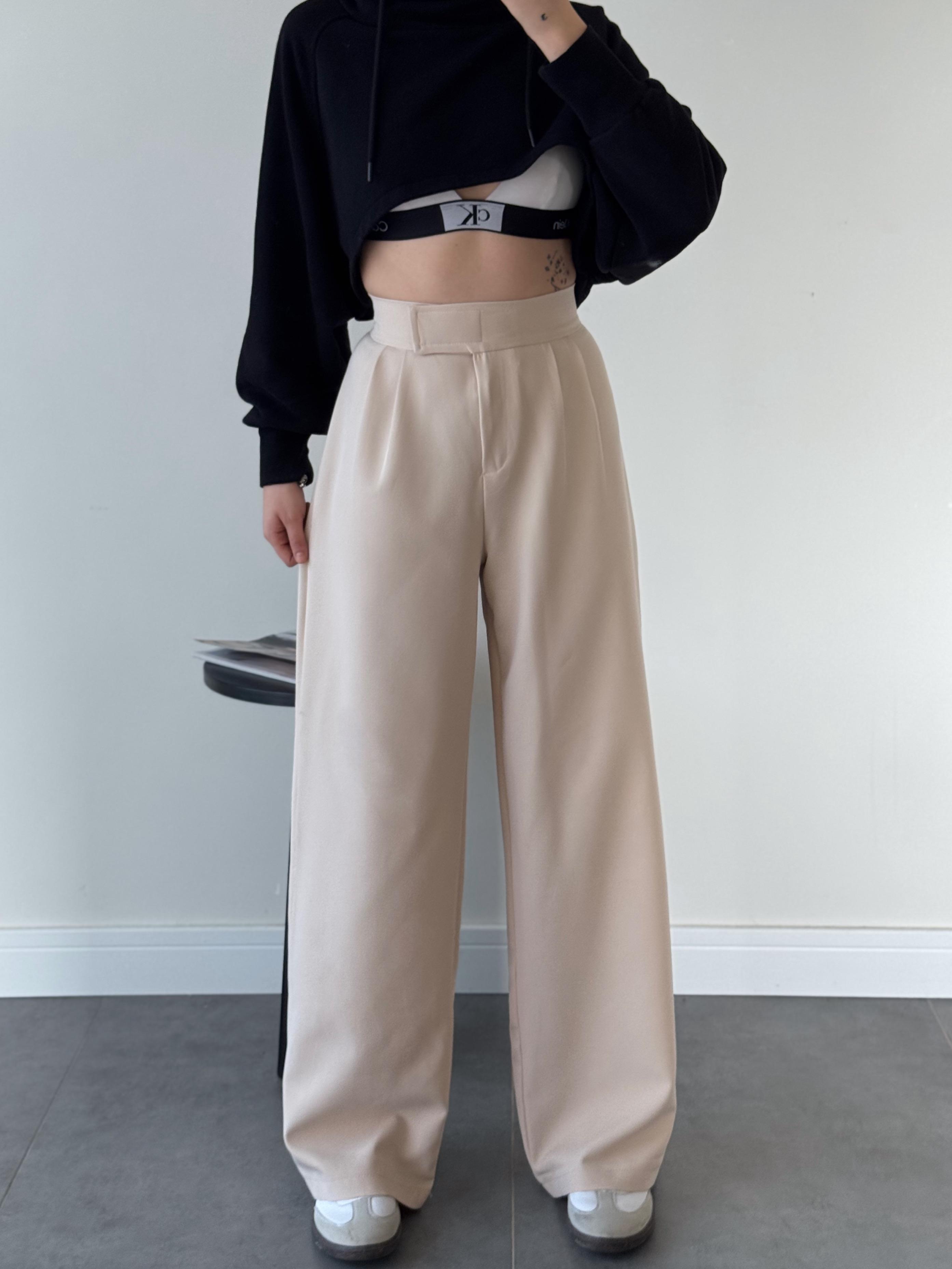 Redkit Cırt Kapamalı Bej Palazzo Pantolon