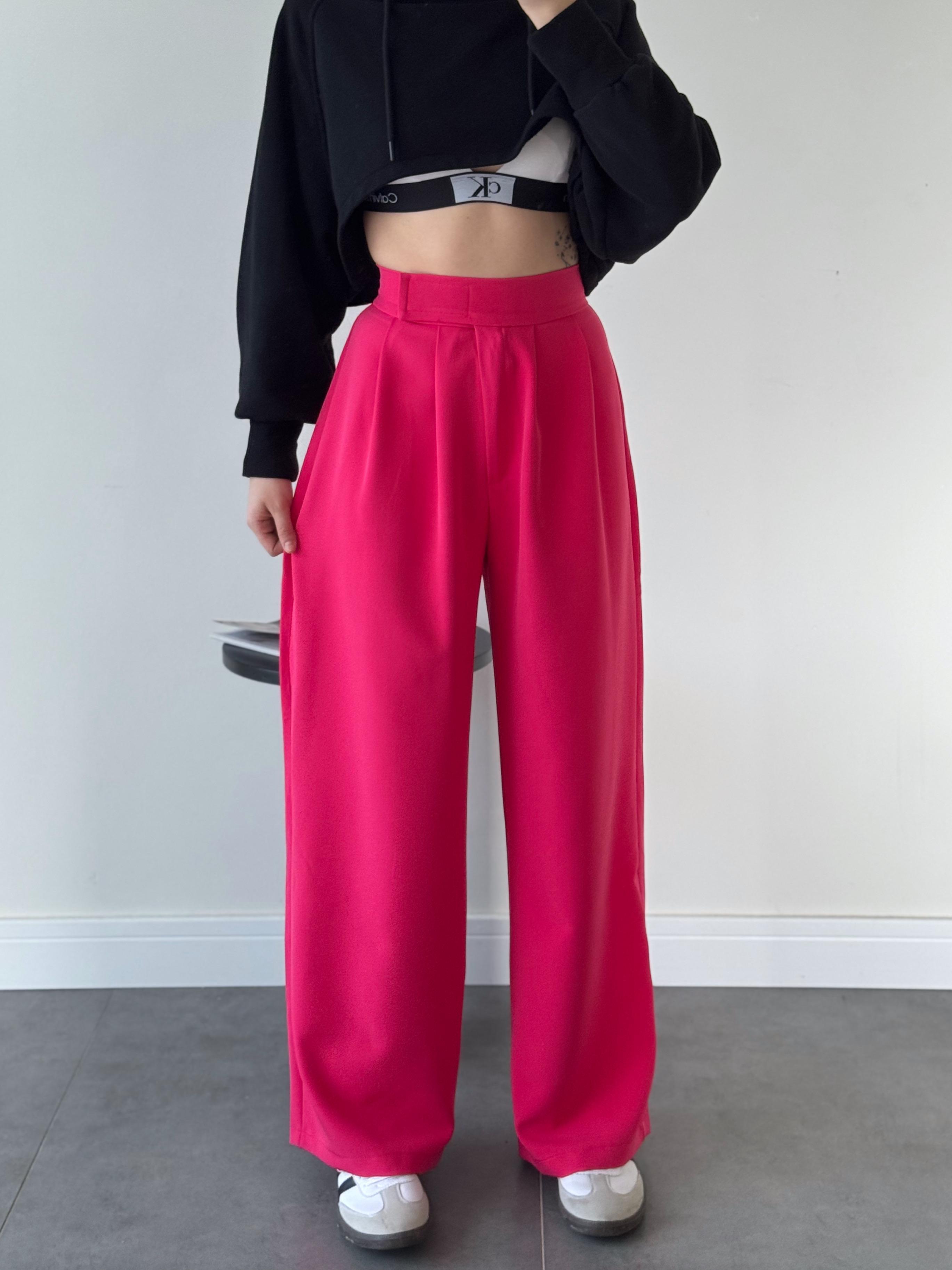 Redkit Cırt Kapamalı Pembe Palazzo Pantolon