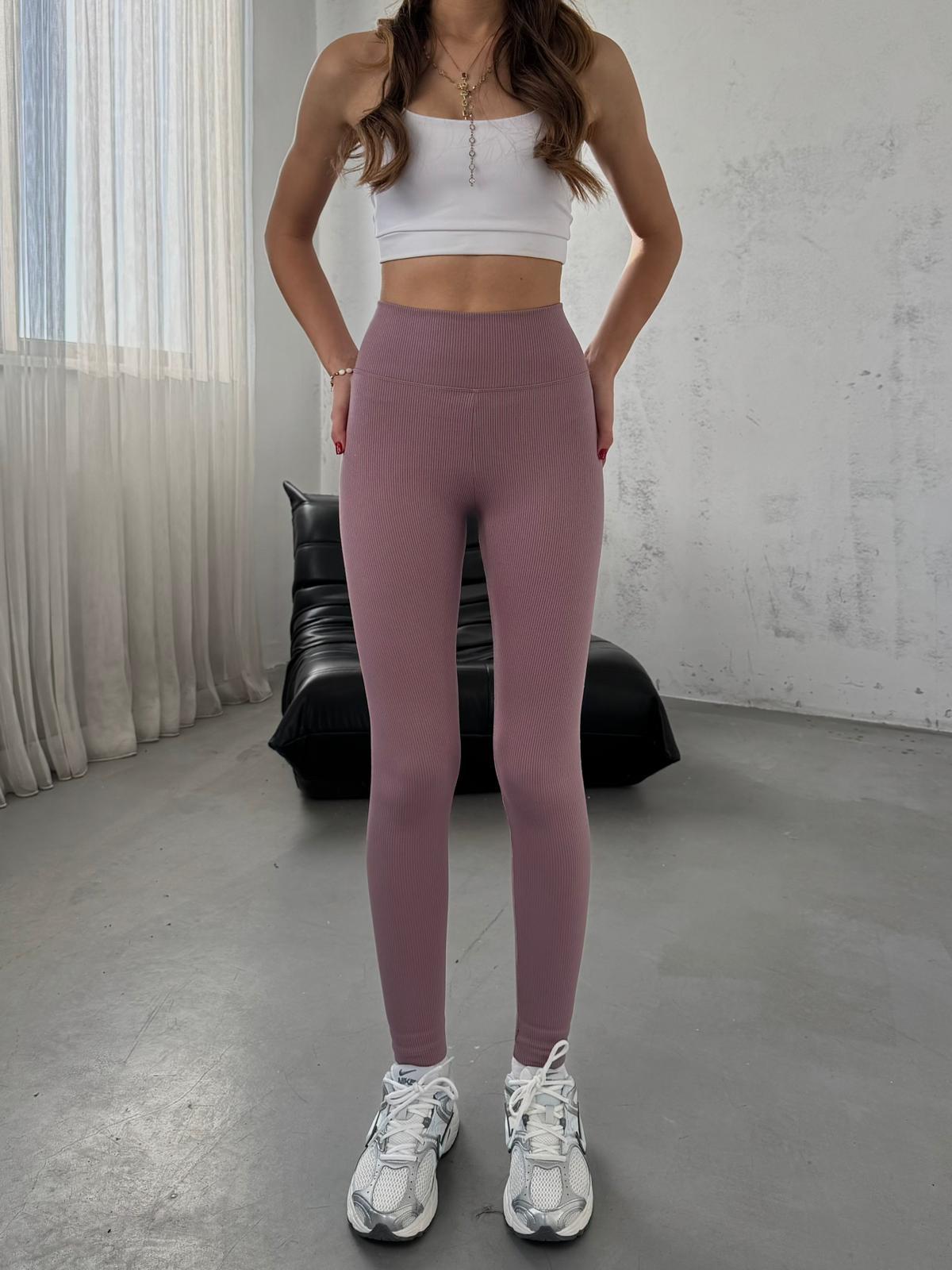 Rivva Süper Yüksek Bel Fitilli  Mürdüm Tayt