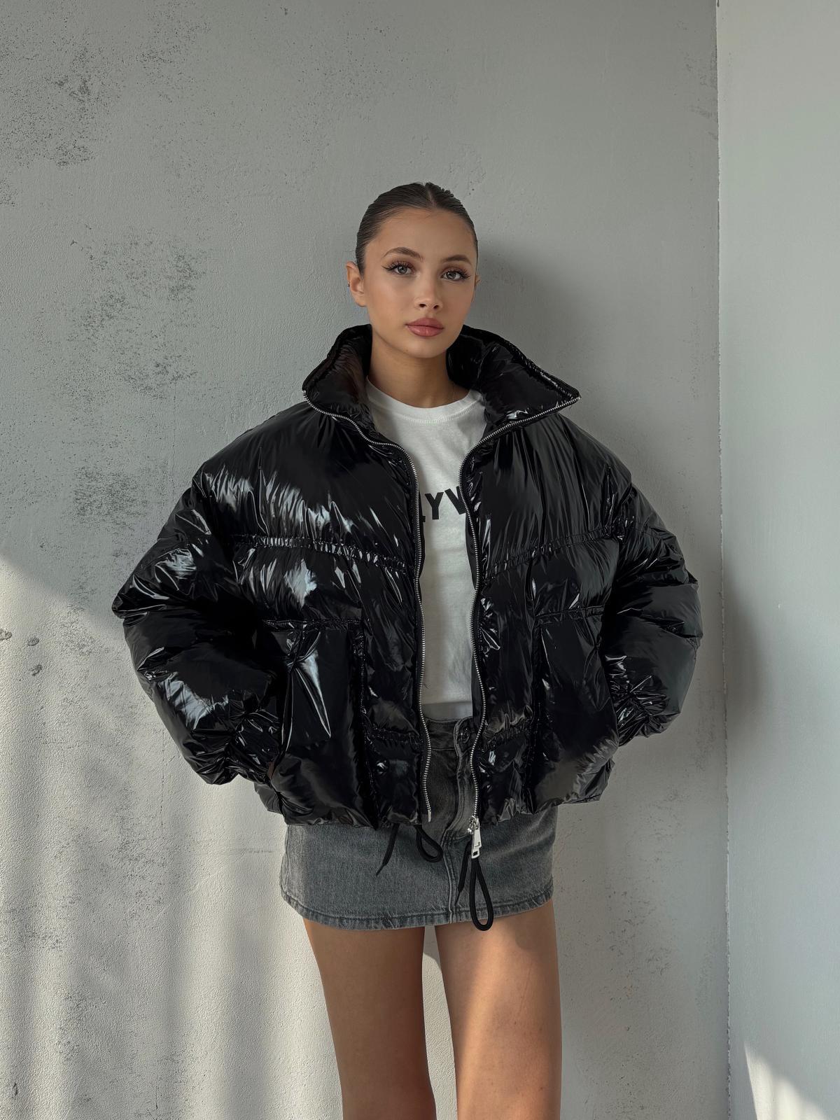 Tavia Siyah Parlak Şişme Mont