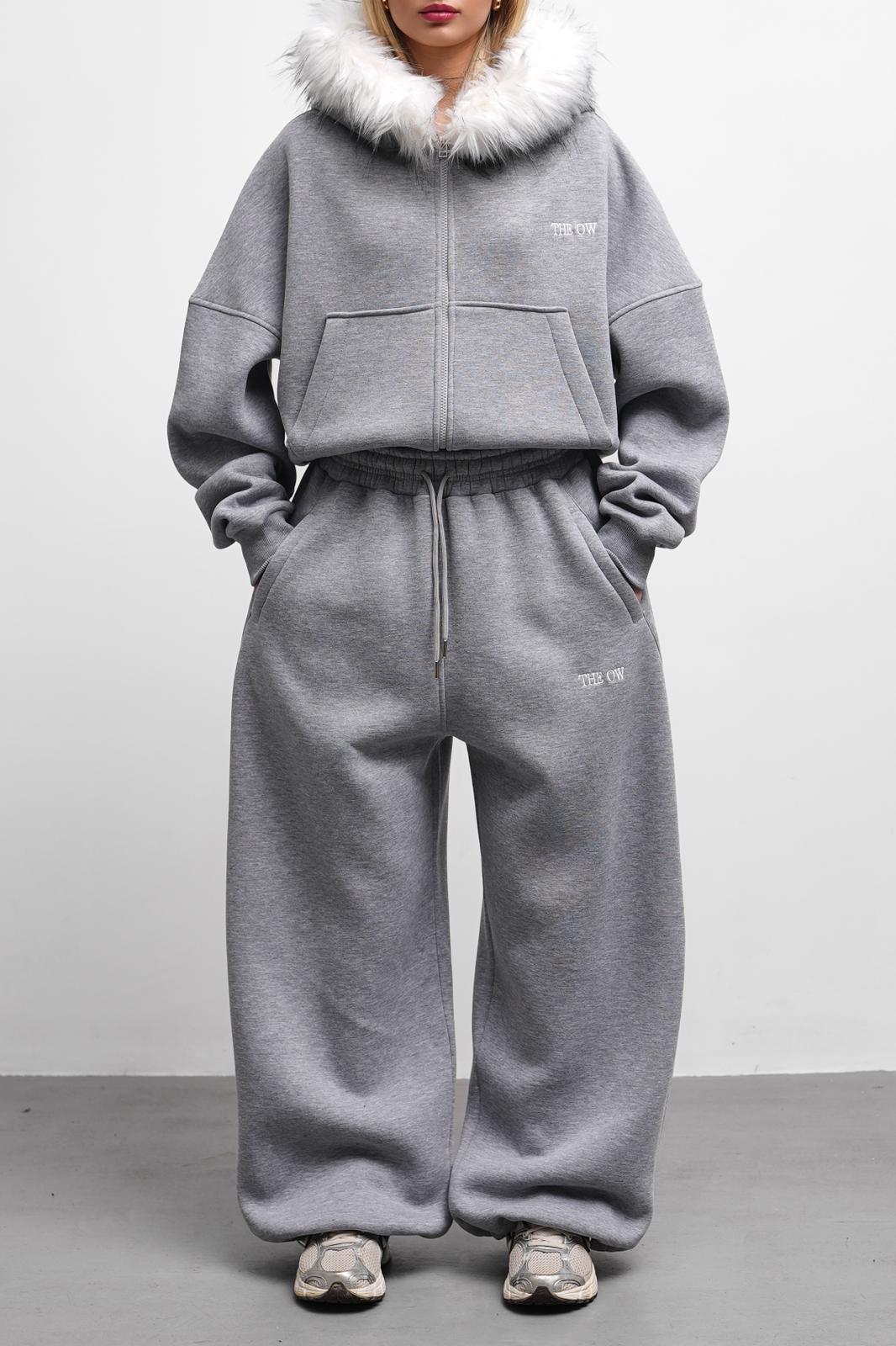 THEOW Kürk Detaylı Oversize Karmelanj Eşofman Takımı