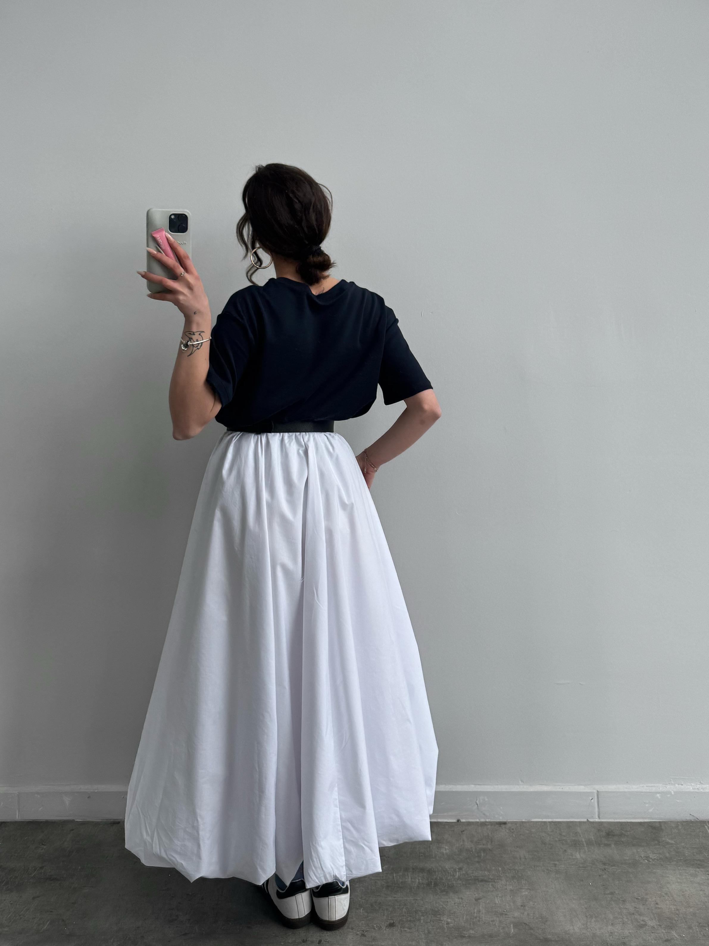 Vesper Beyaz Balon Uzun Etek