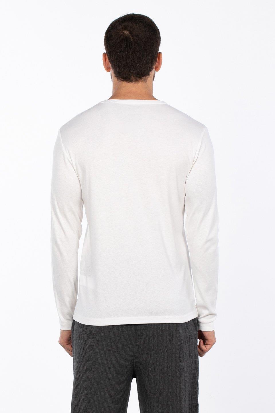 Bisiklet yaka sweatshirt-5074-1 - Ekru