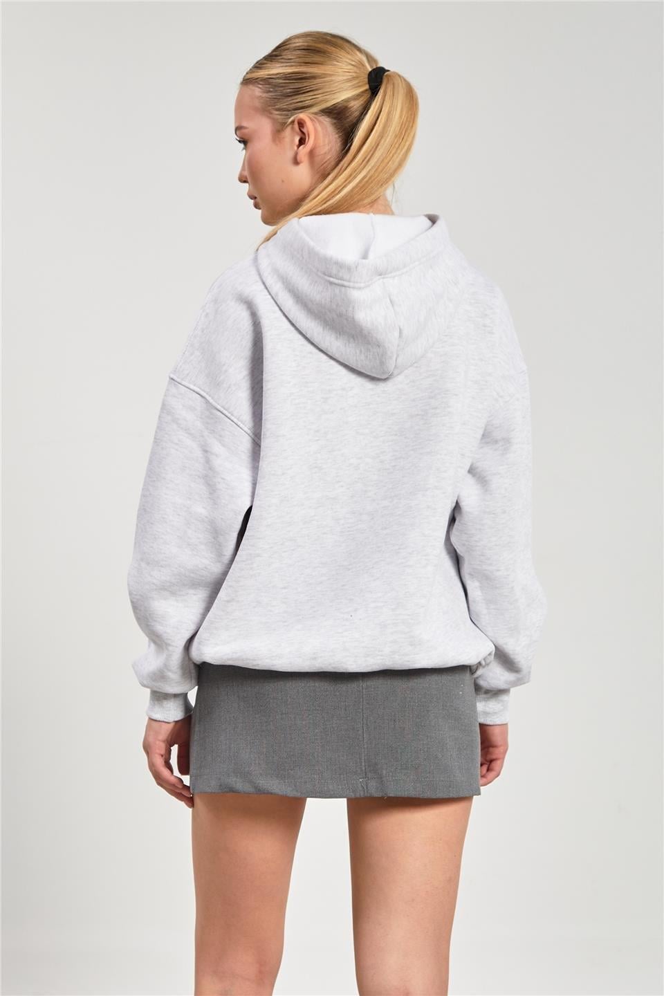 Blockcore baskılı ayıcıklı sweatshirt-DVN0807 - Kar Melanj