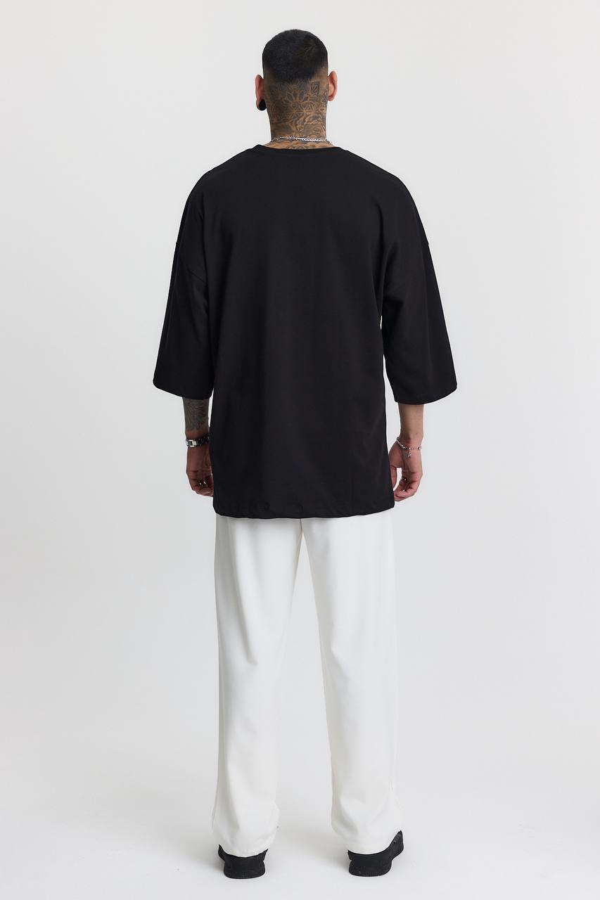FAKİR KOL BASIC T-SHIRT-3005 - SİYAH
