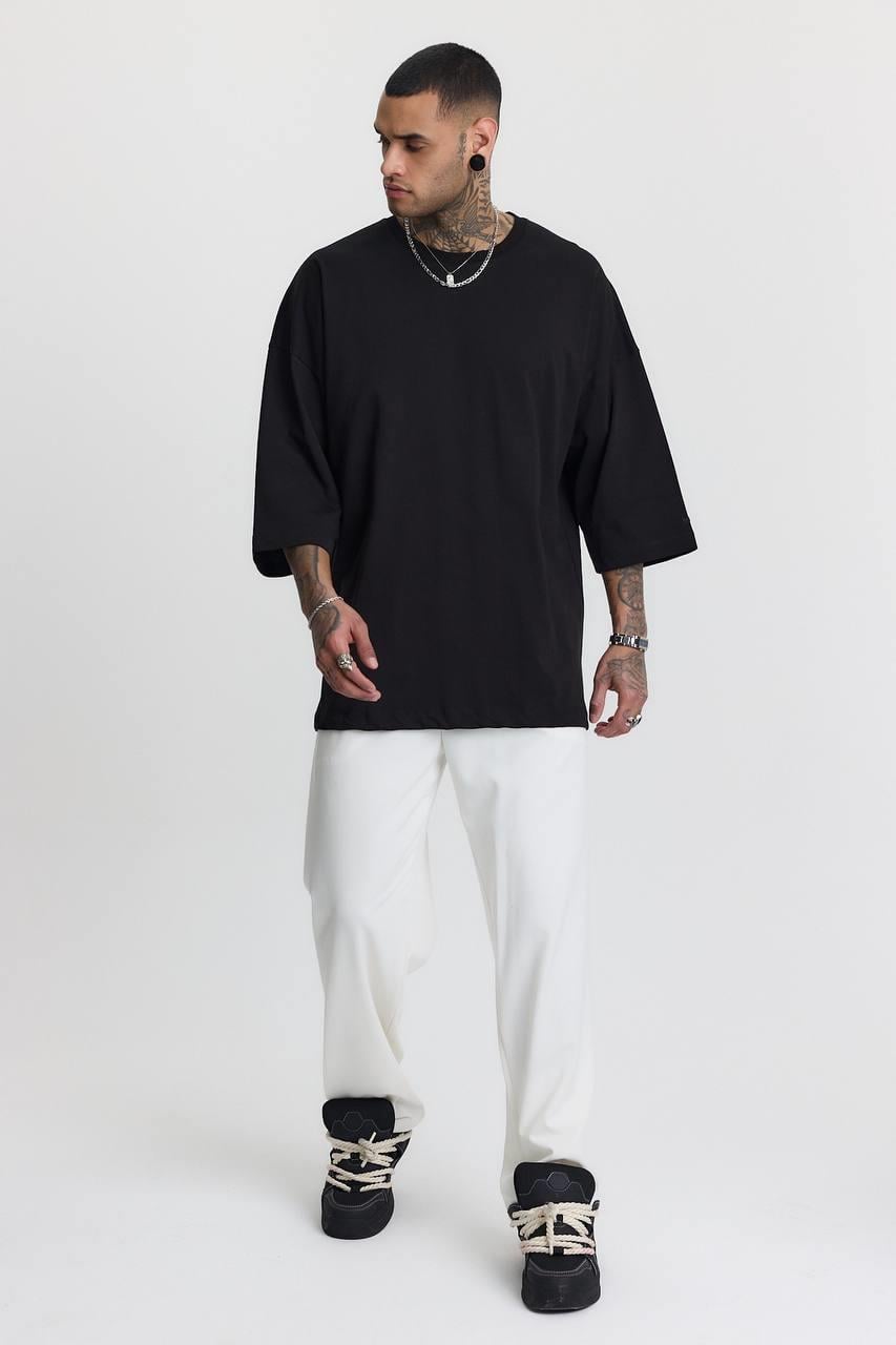 FAKİR KOL BASIC T-SHIRT-3005 - SİYAH