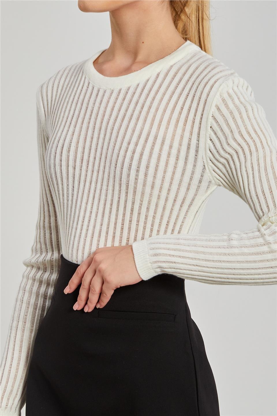 Fitilli triko body-6564 - Ekru