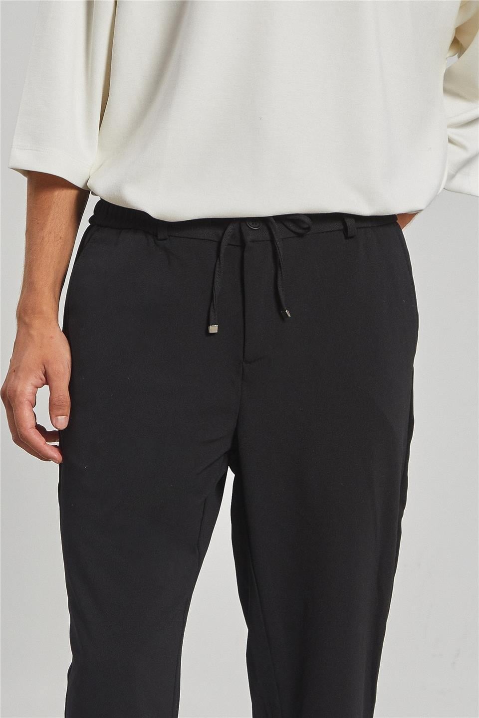 Fleto cep jogger pantolon-7002 - Siyah