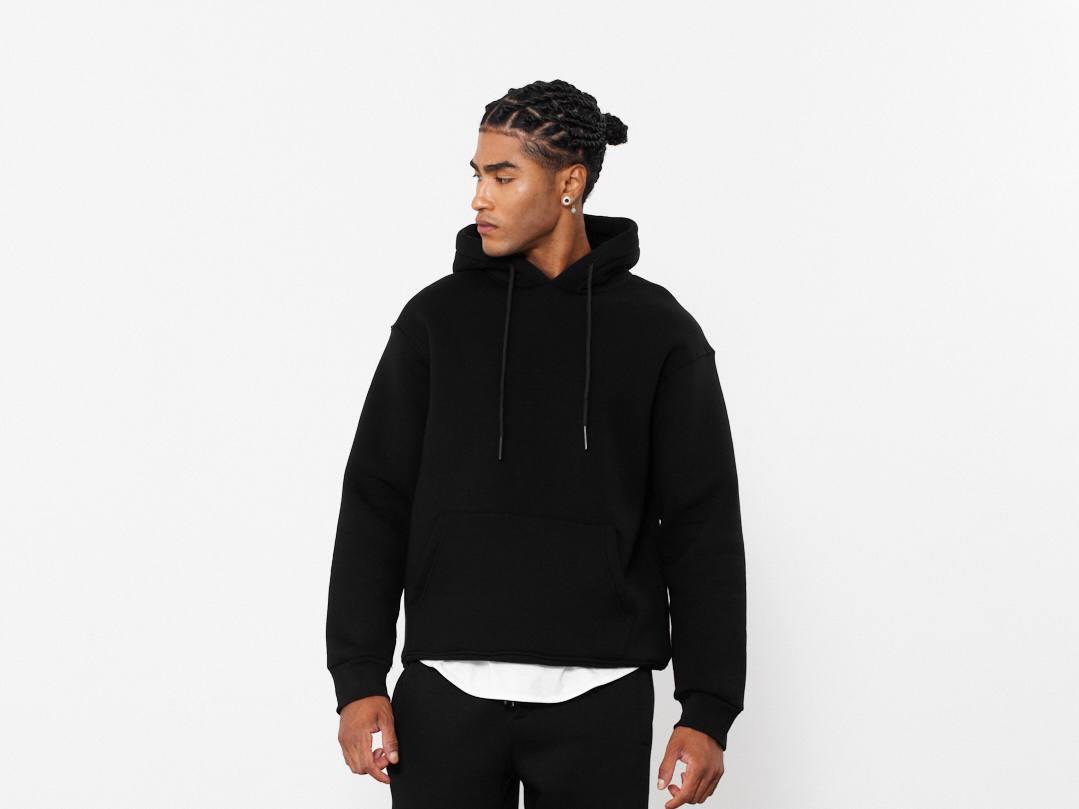 KANGURU CEPLİ KAPŞONLU SWEATSHIRT-2002 - SİYAH