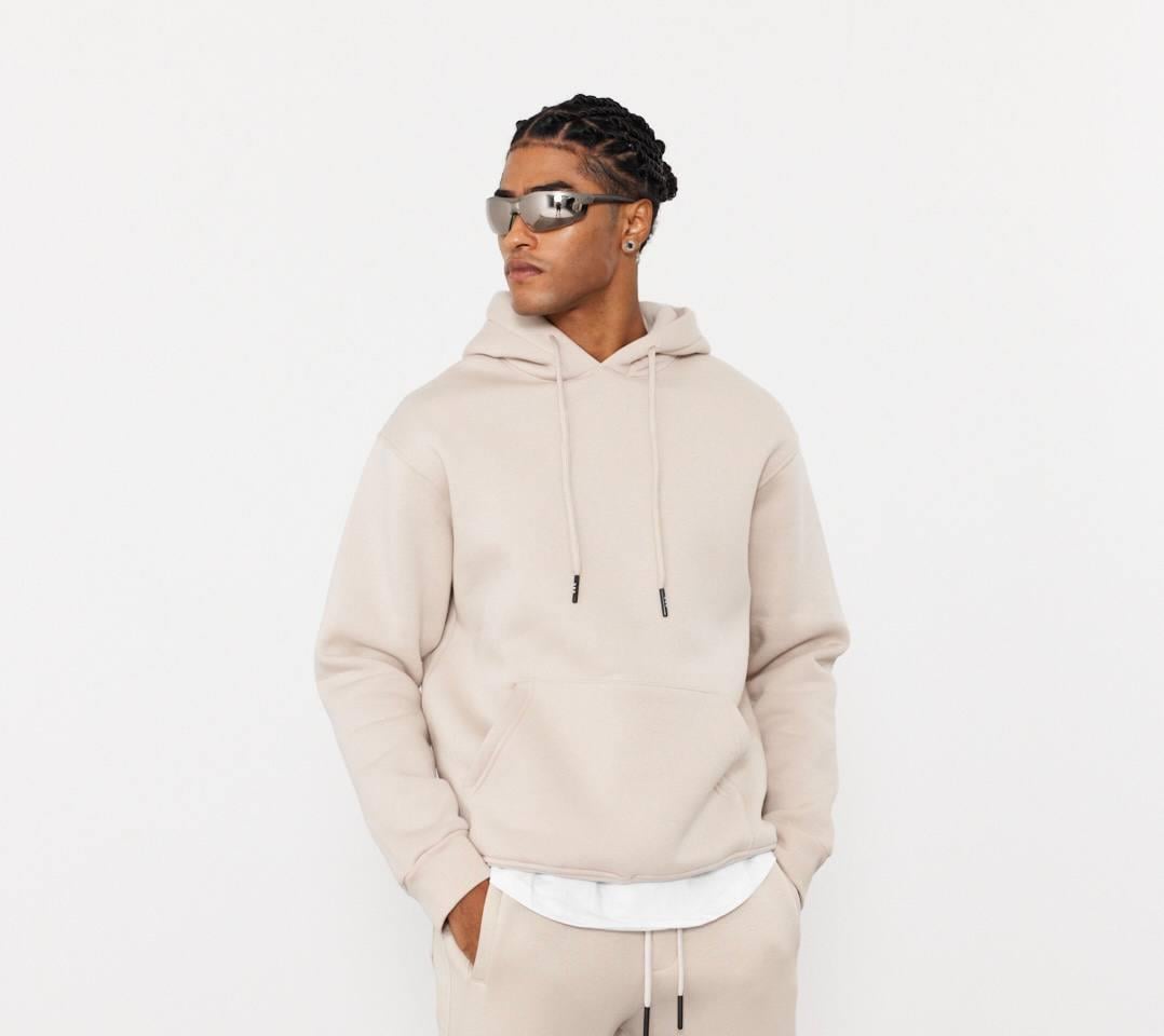 KANGURU CEPLİ KAPŞONLU SWEATSHIRT-2002 - BEJ