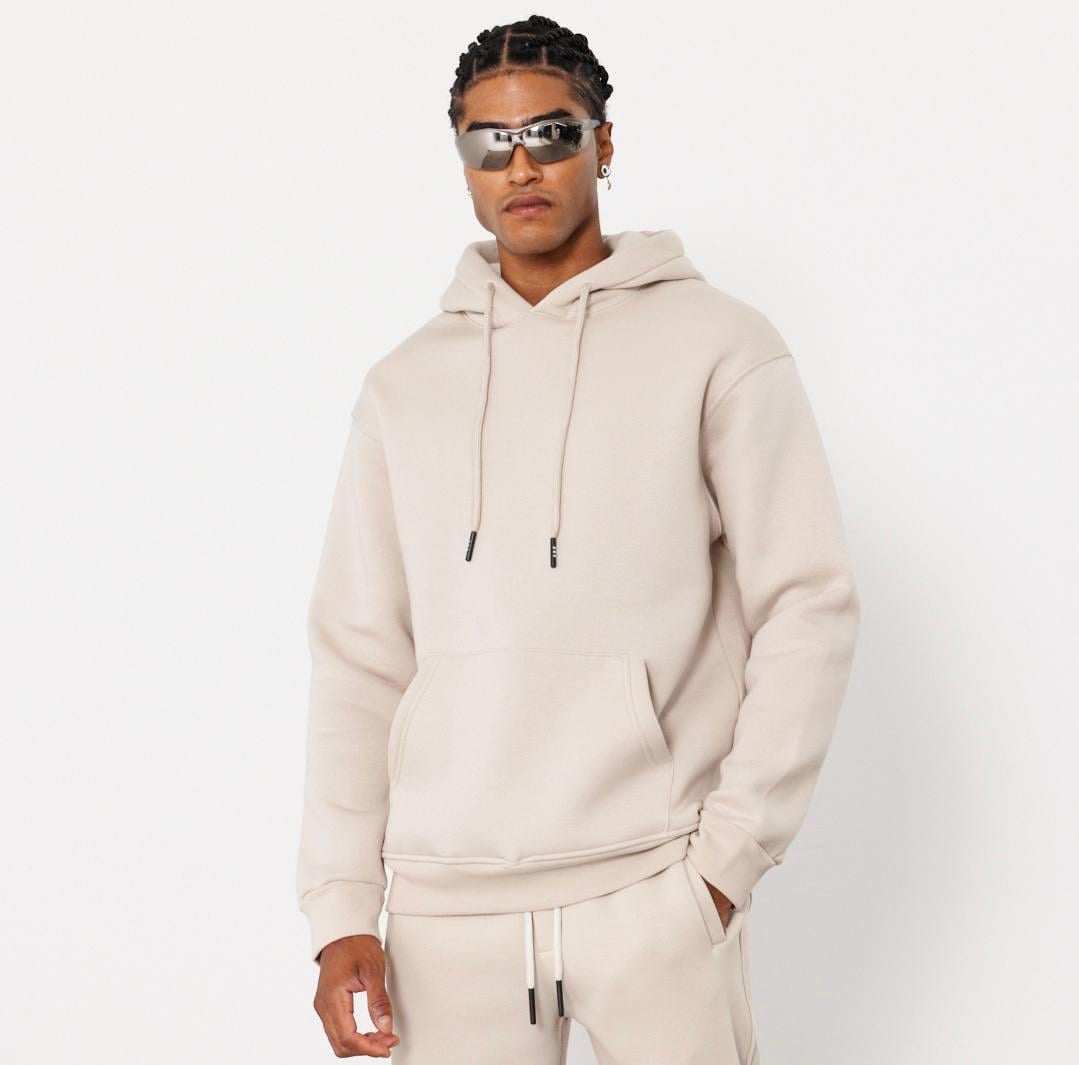 KANGURU CEPLİ KAPŞONLU SWEATSHIRT-2002 - BEJ