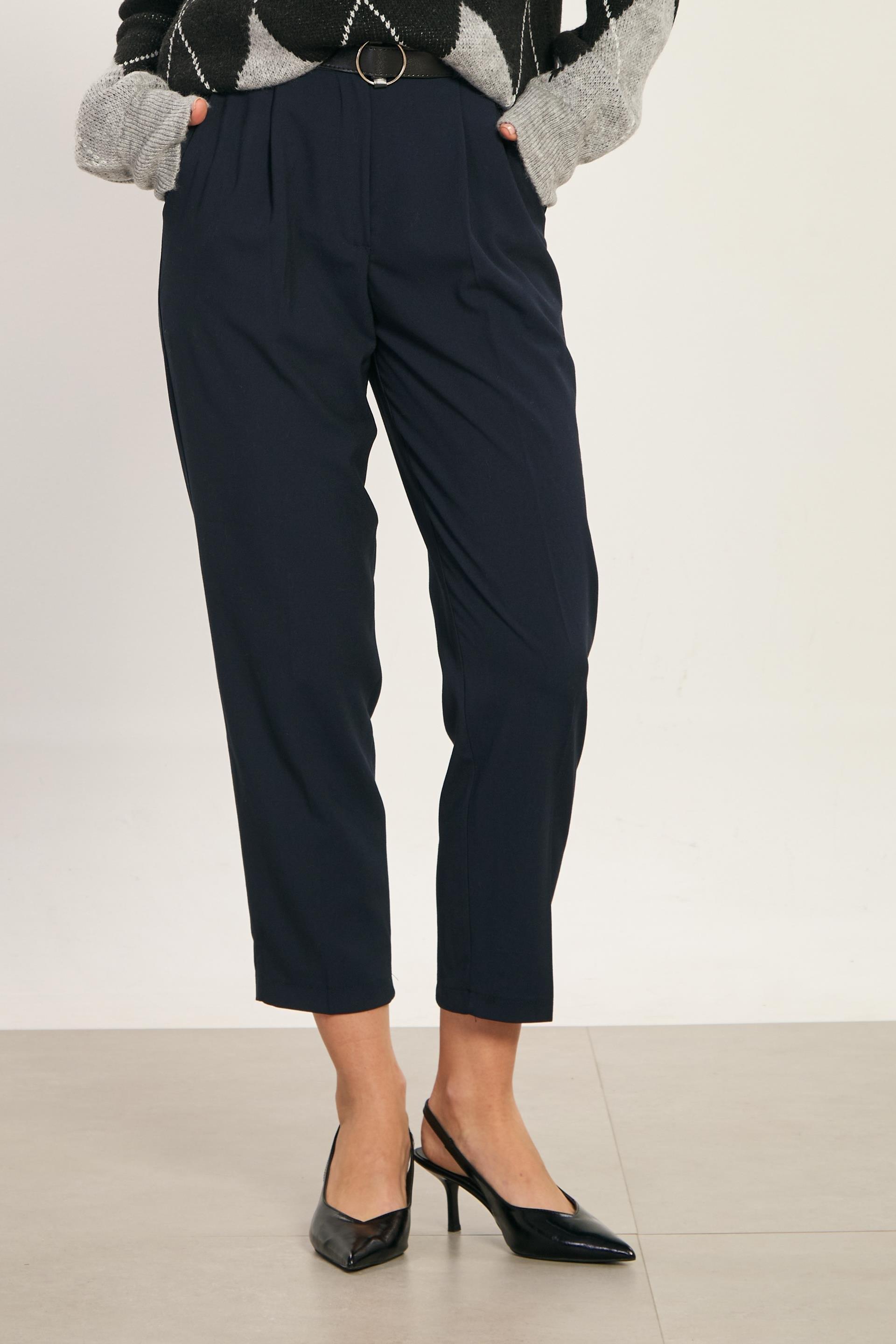 Kemerli pantolon-3965 - Lacivert