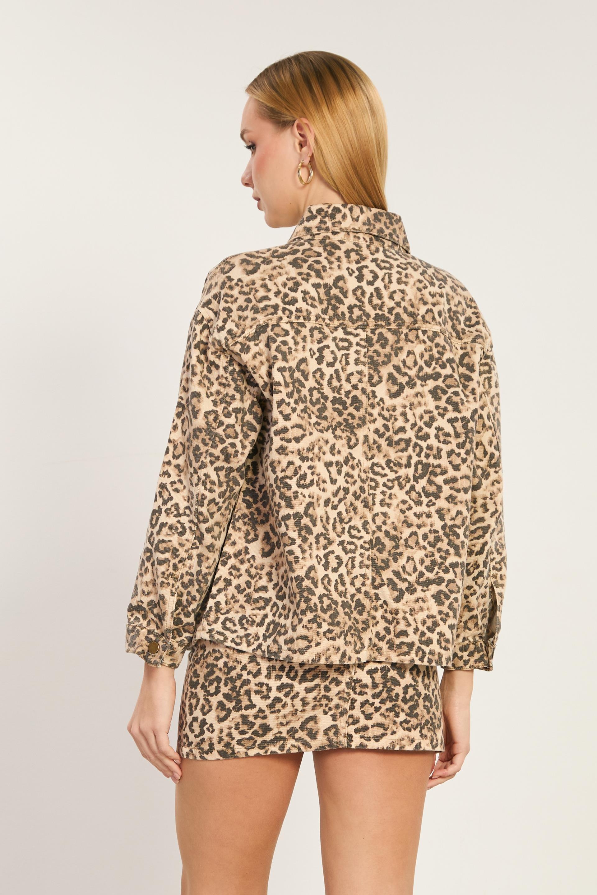 Leopar desenli cepli ceket-1742 - Leopar