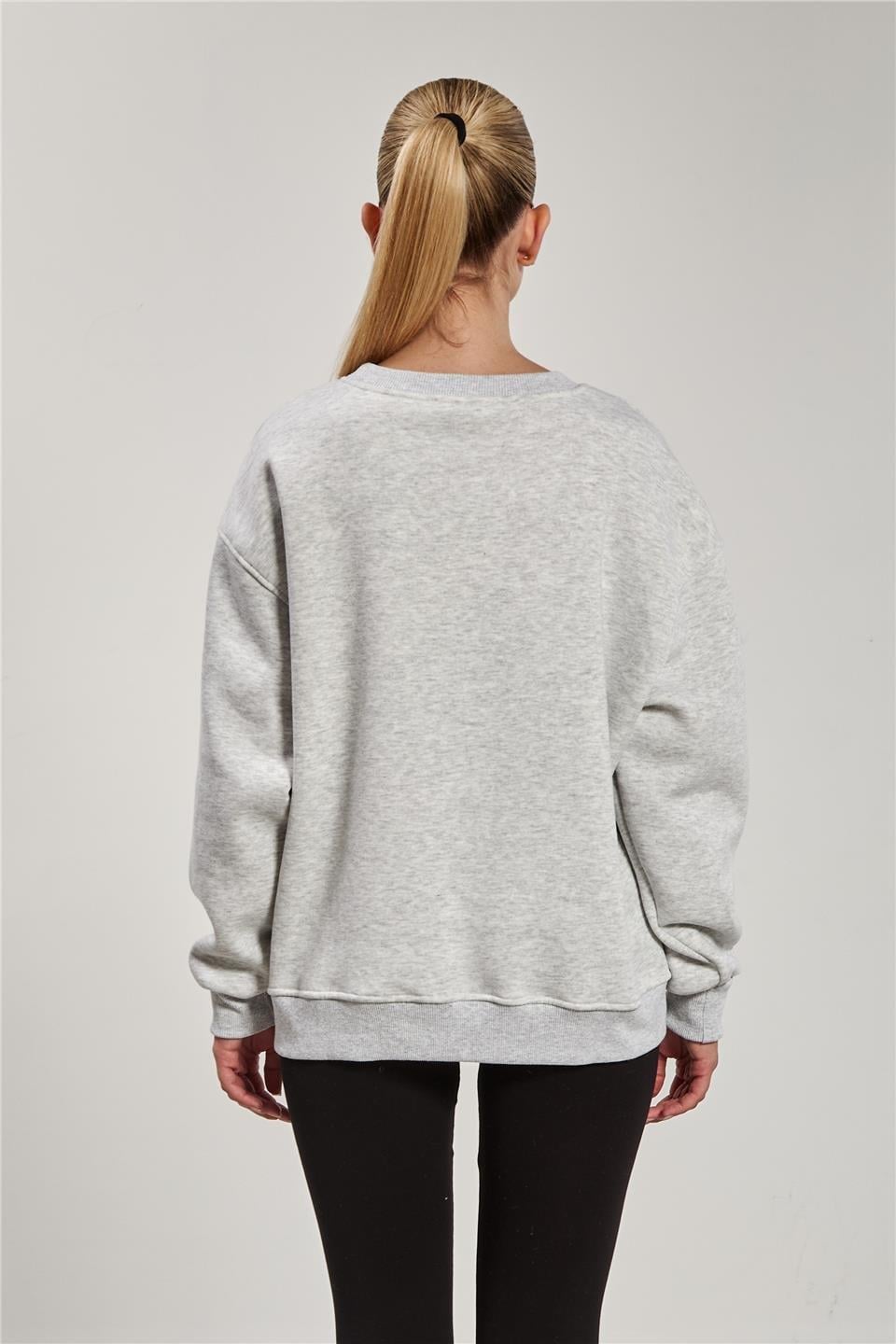 Love you baskılı sweatshirt-10485 - Kar Melanj