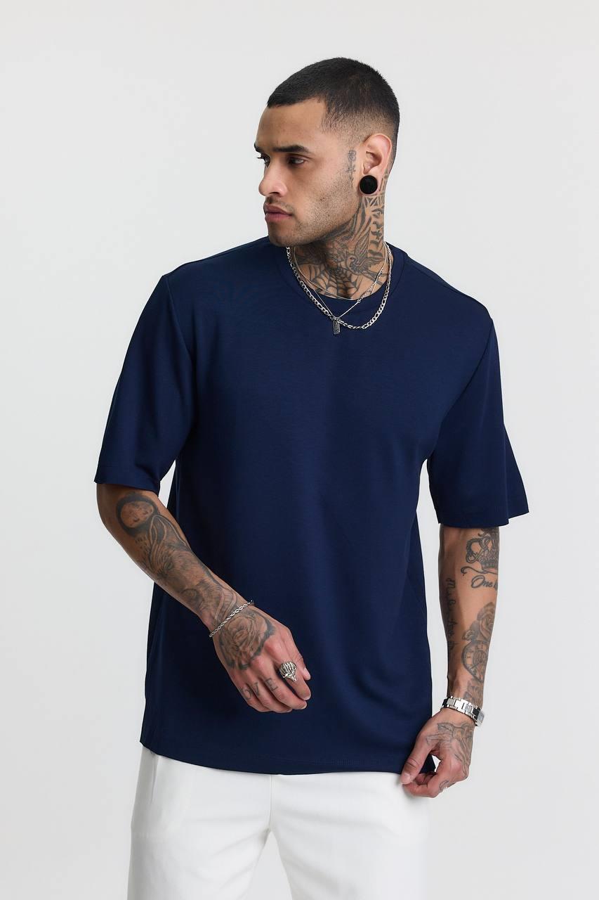 OYSHO BASIC T-SHIRT-5004 - LACİVERT