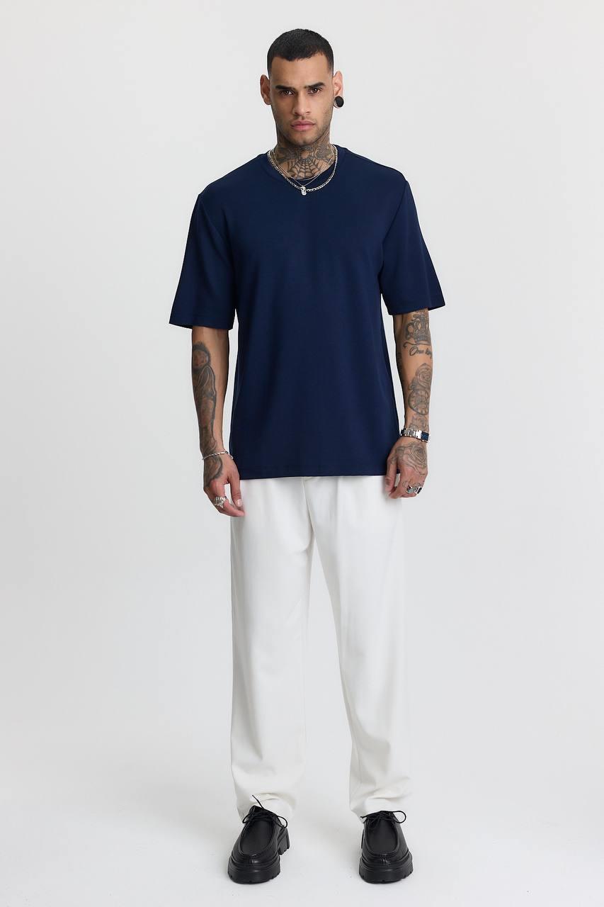 OYSHO BASIC T-SHIRT-5004 - LACİVERT
