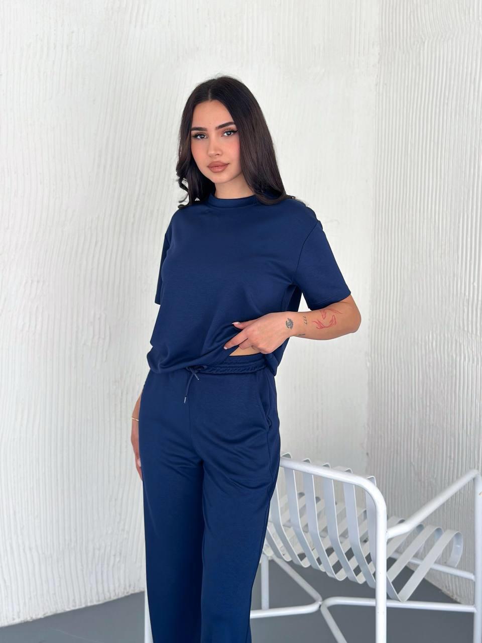 OYSHO PANTOLON T-SHIRT TAKIM-1934 - LACİVERT