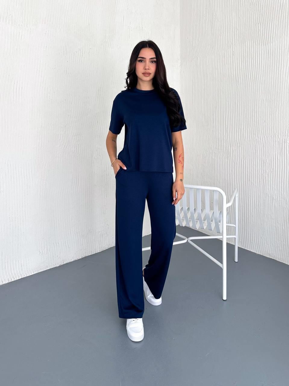 OYSHO PANTOLON T-SHIRT TAKIM-1934 - LACİVERT
