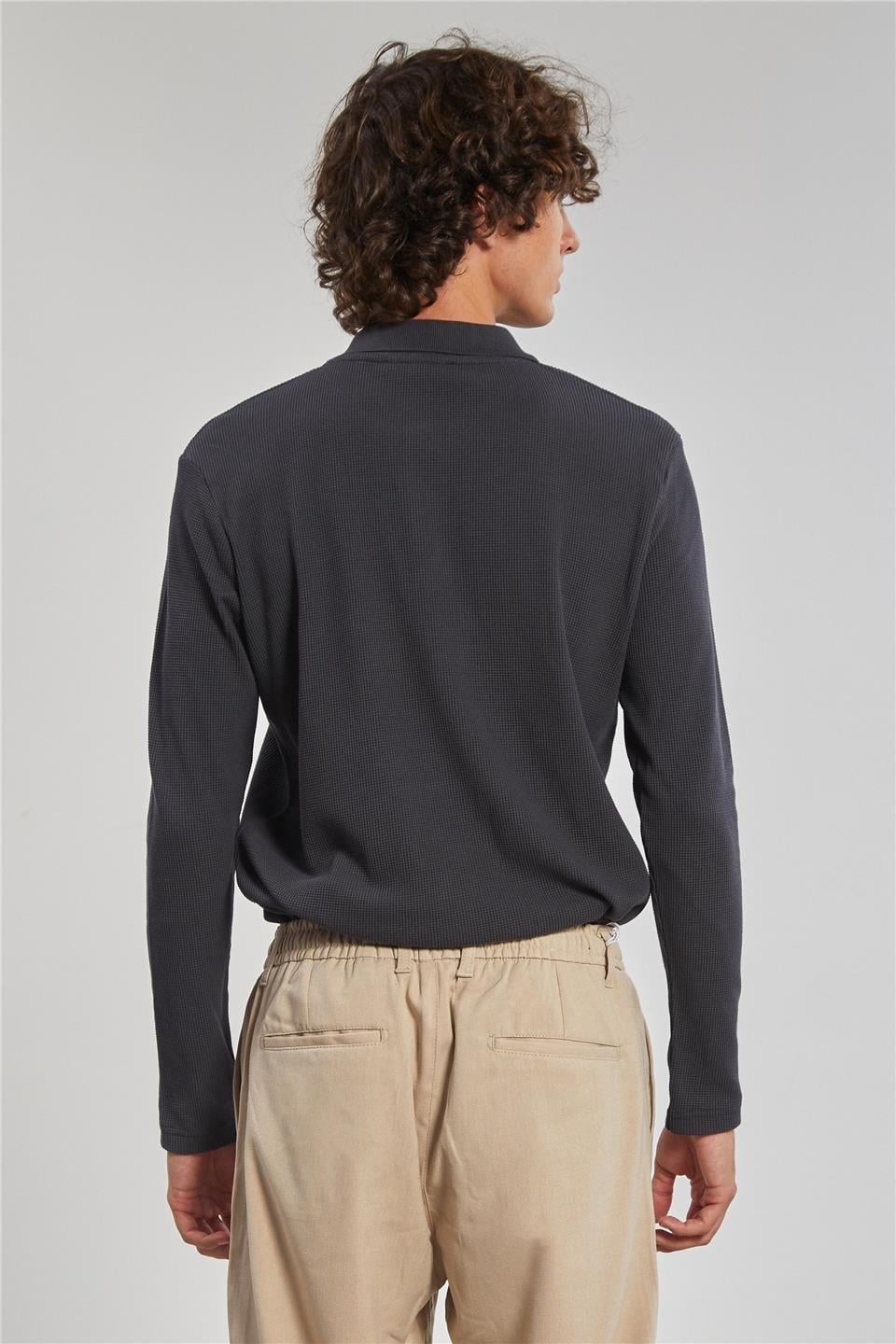 Polo yaka sweat-5708 - Antrasit
