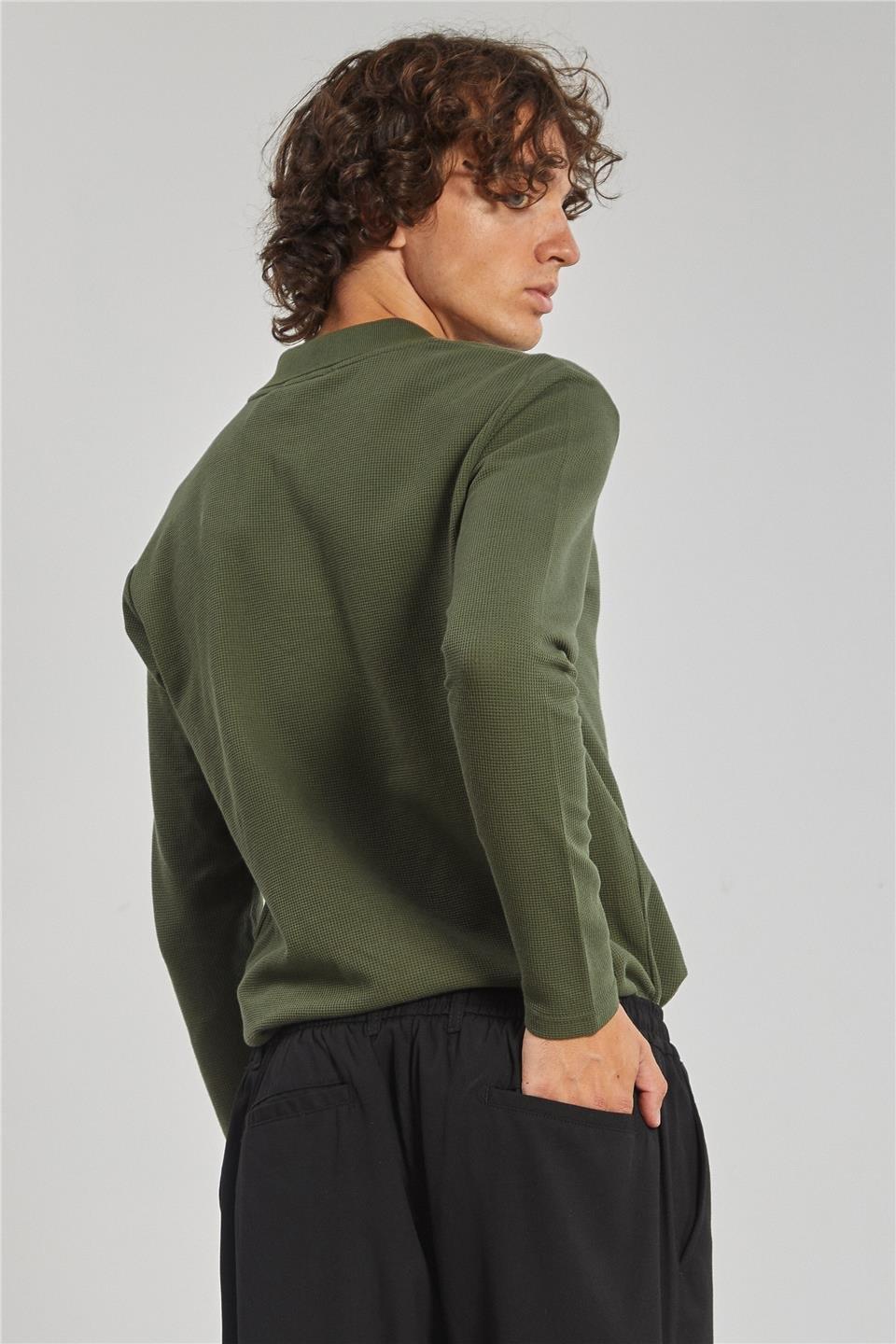 Polo yaka sweat-5708 - Haki