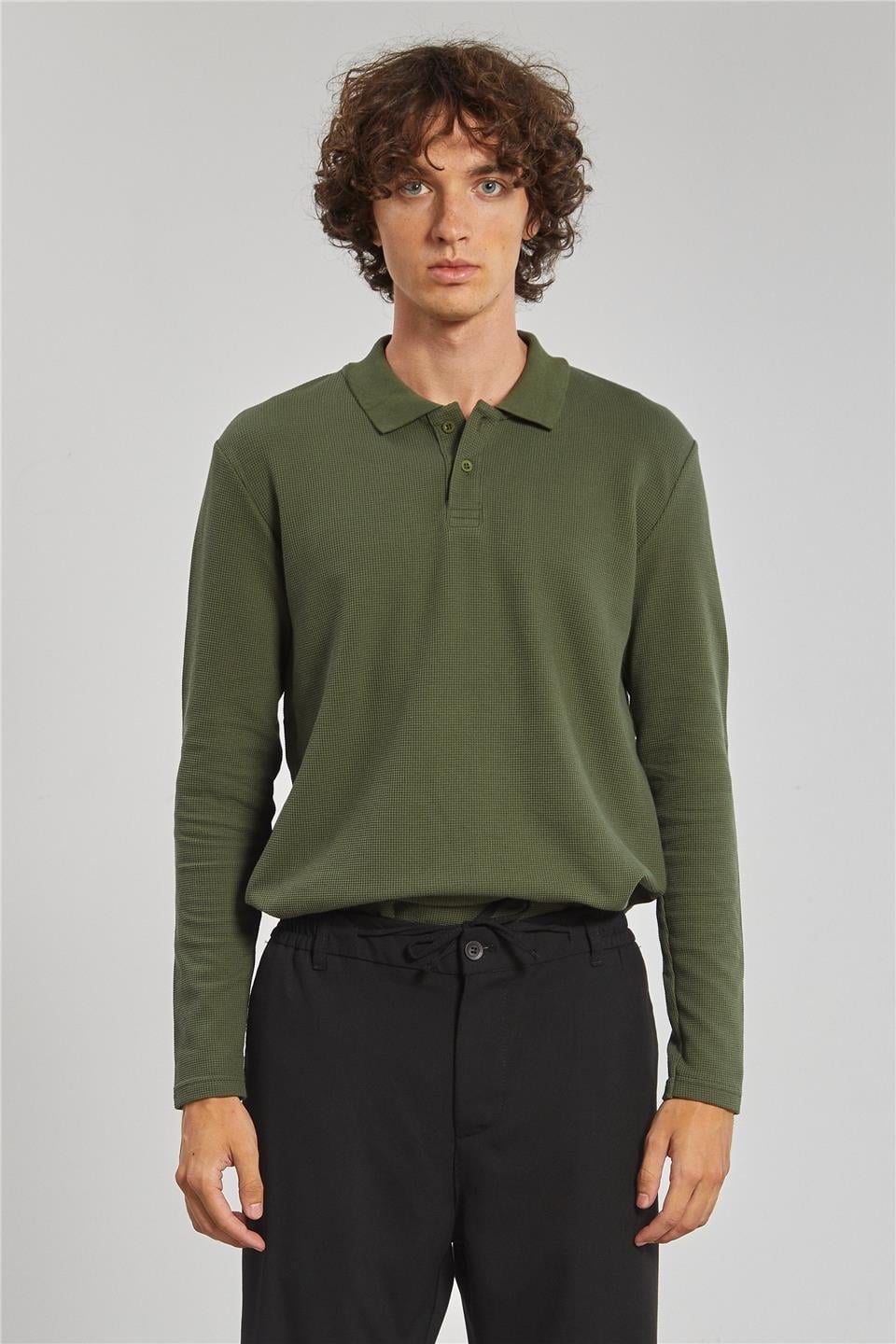 Polo yaka sweat-5708 - Haki
