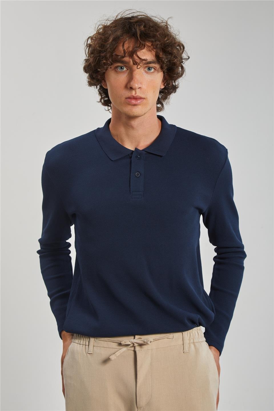 Polo yaka sweat-5708 - İndigo