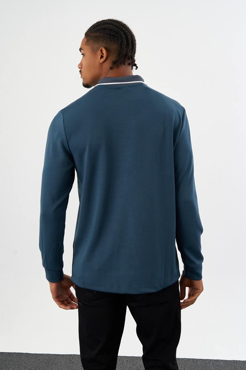 TRİKO YAKA FERMUARLI SWEATSHIRT-2026 - PETROL