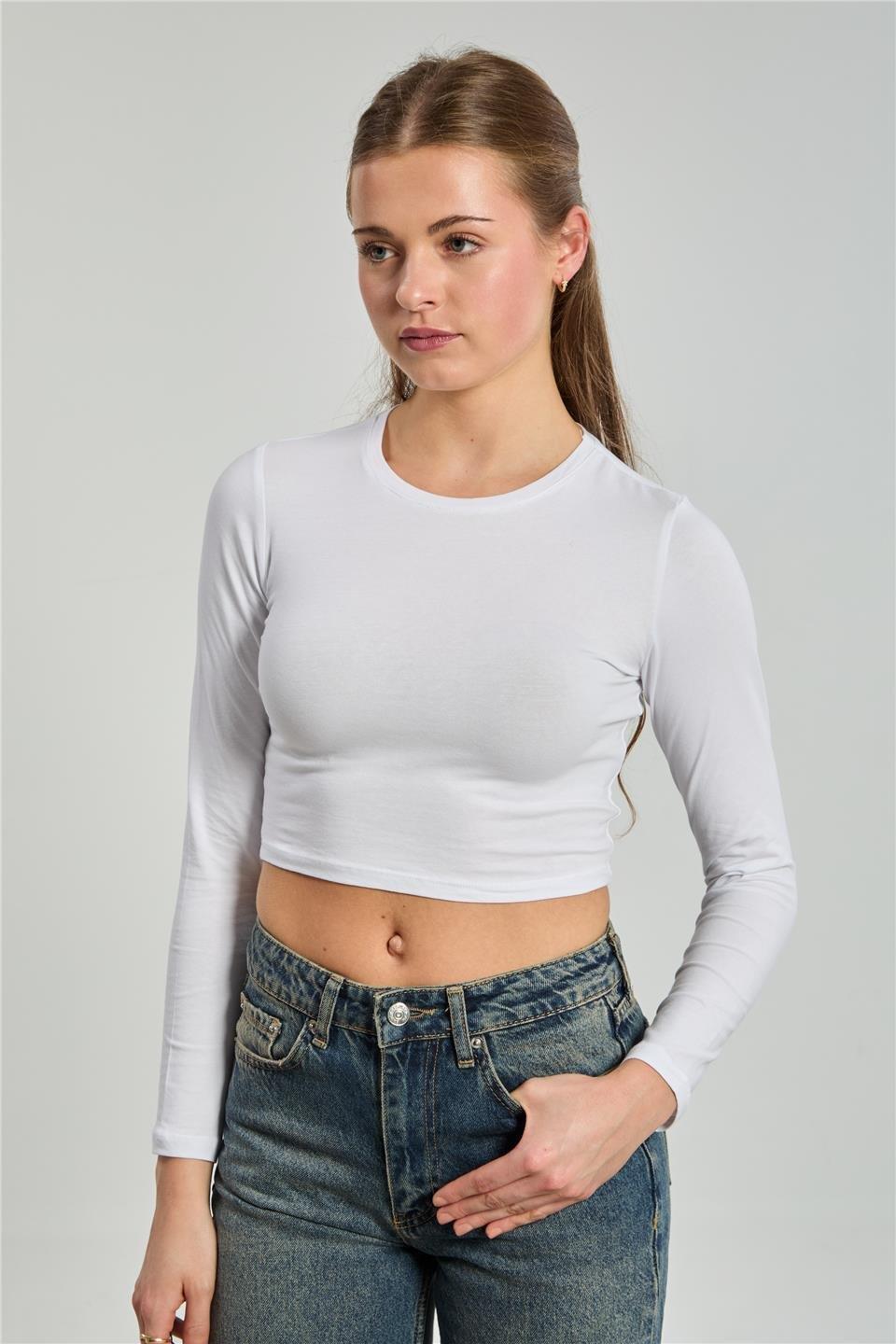 Uzun kollu body-K660 - Beyaz