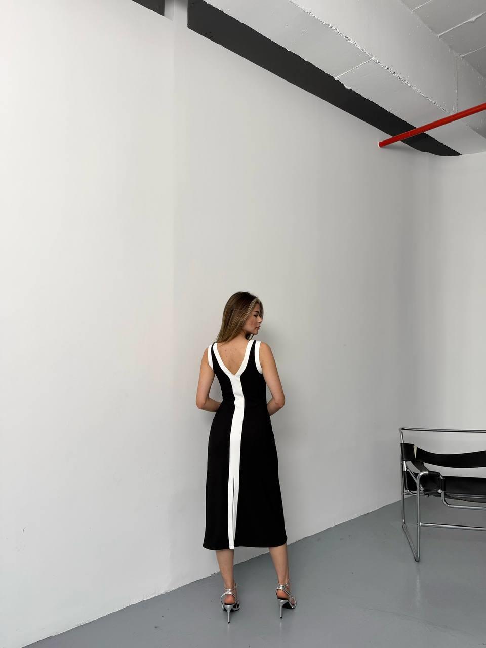 V YAKA ELBİSE-2374 - SİYAH