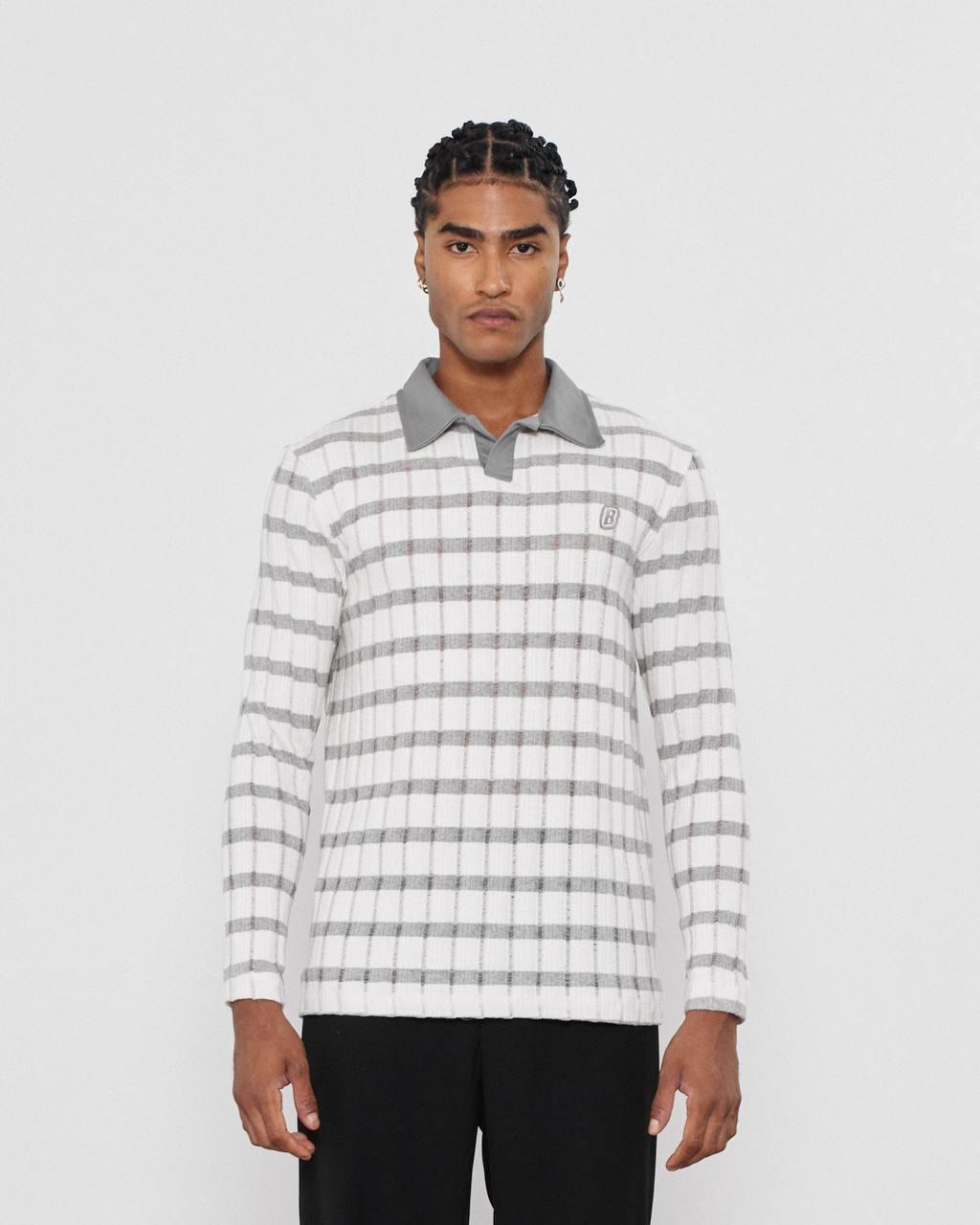 YAKA PATLI ÇİZGİLİ SWEATSHIRT-2024 - GRİ