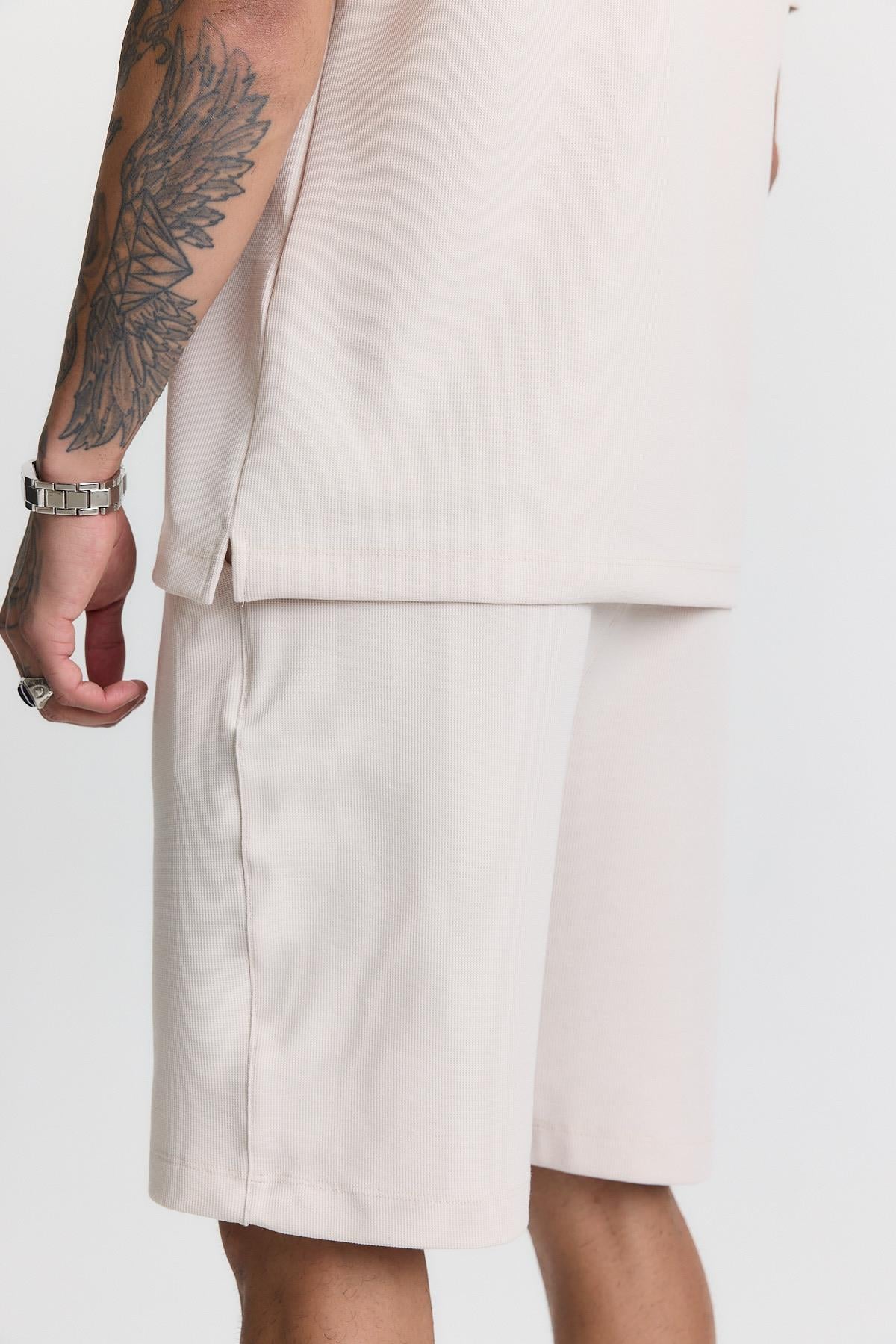 ZARA PİKE BASIC T-SHIRT-5023 - BEJ