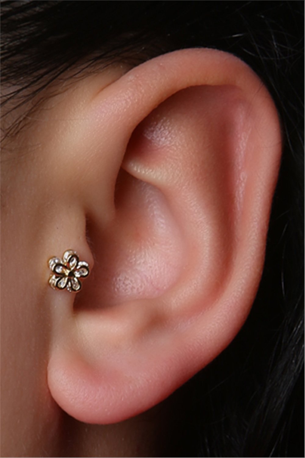 3 Boyutlu Çiçek Gold Piercing