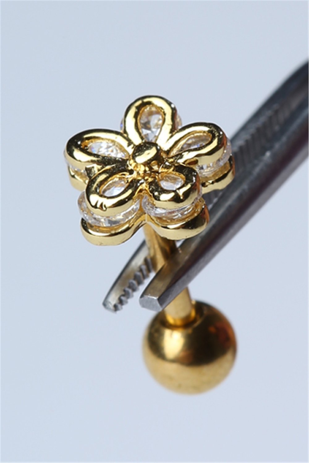 3 Boyutlu Çiçek Gold Piercing