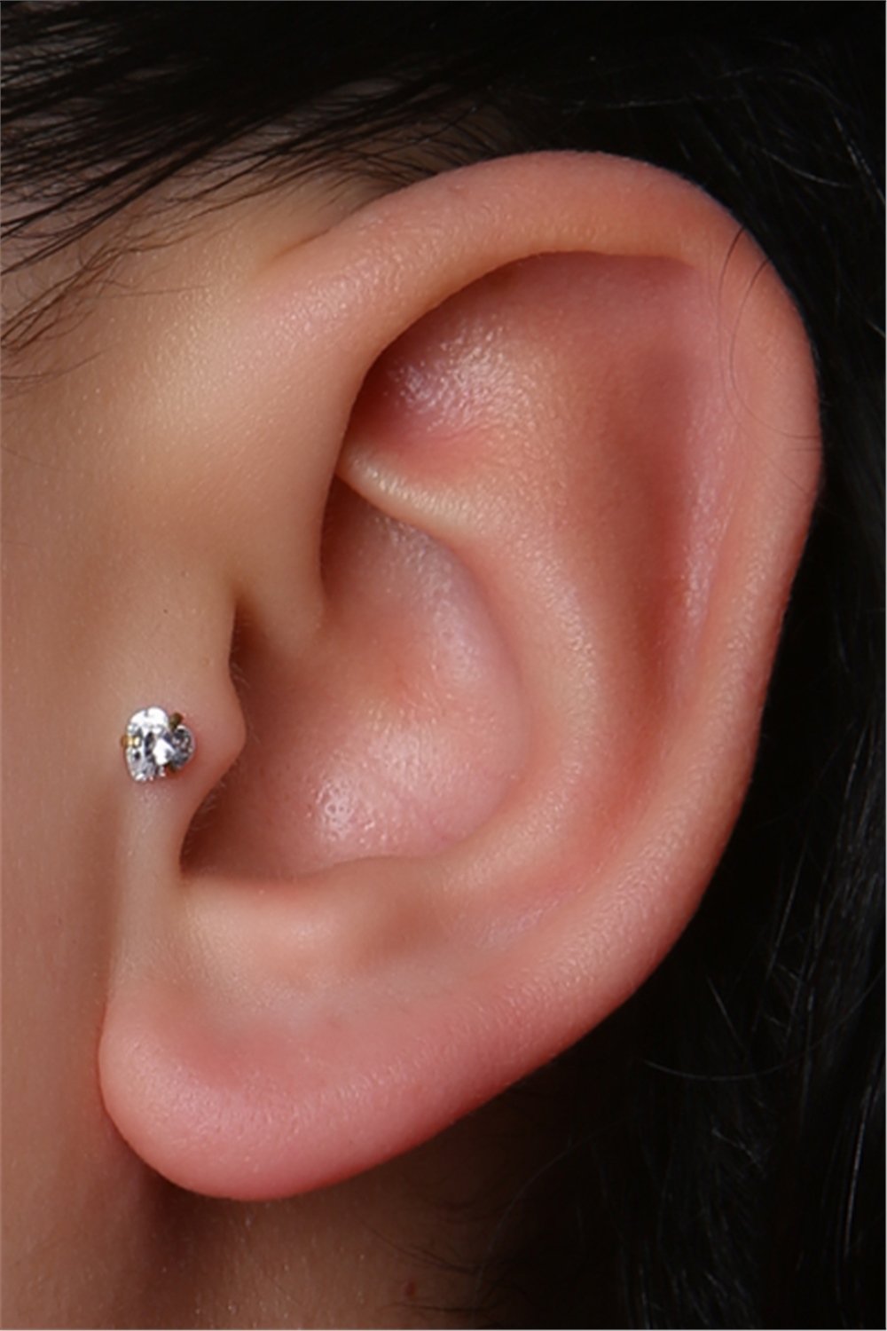 Kalp Taş Labret Büyük Boy Gold Piercing