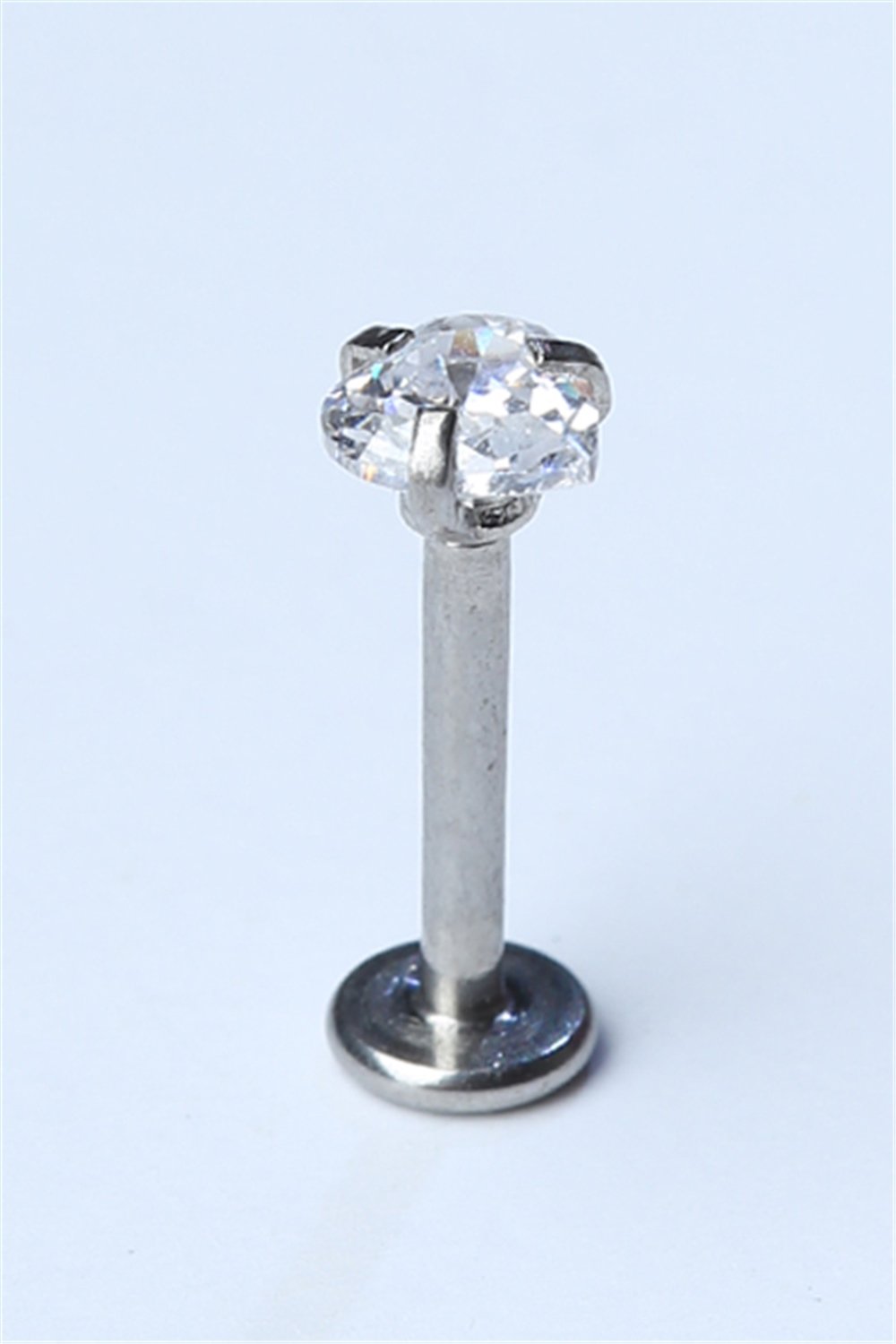 Kalp Taş Labret Büyük Boy Silver Piercing