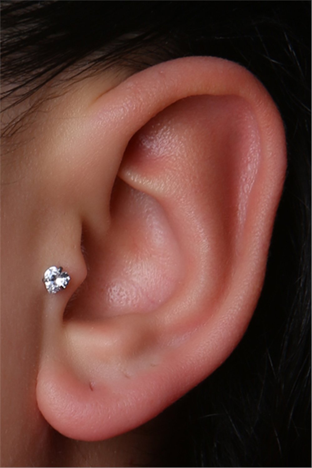 Kalp Taş Labret Büyük Boy Silver Piercing