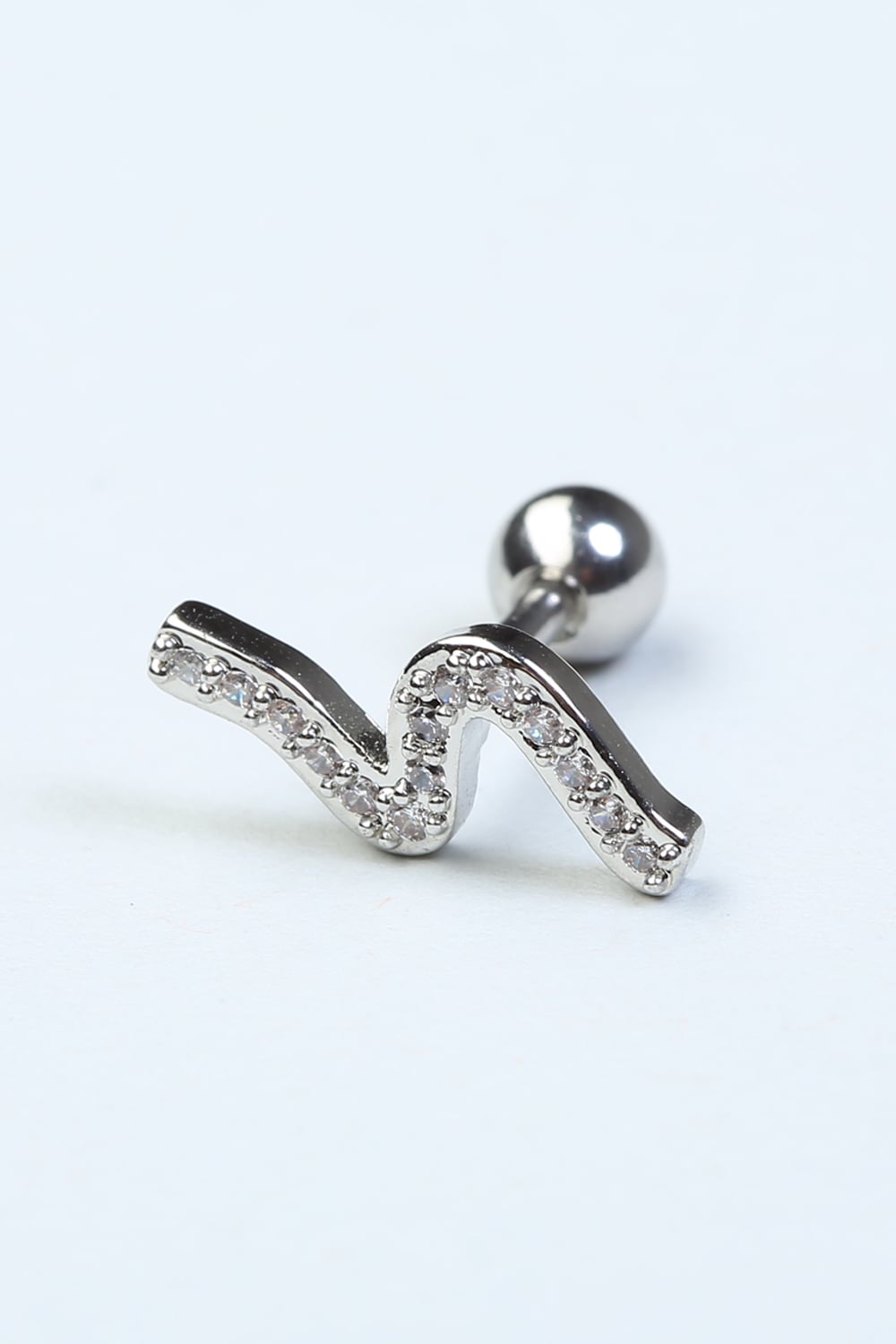 S Model Taşlı Toplu Labret Silver Piercing