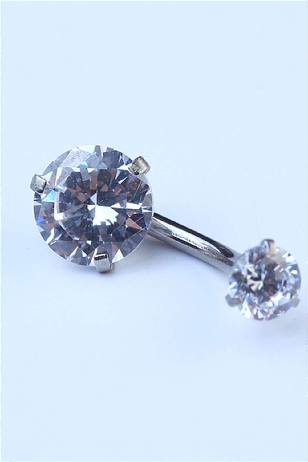 Tek Taş Küçük Boy Göbek Silver Piercing