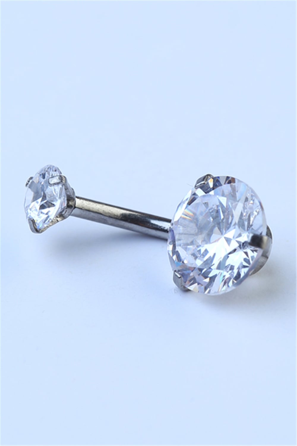 Tek Taş Orta Boy Göbek Silver Piercing